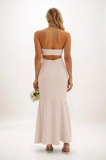 Sheath-Column Midi Luxe Satin Dress CB0829CS - COCOMELODY
