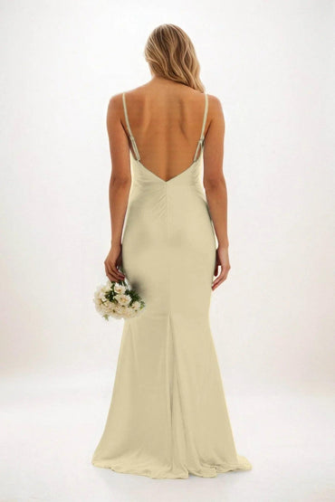 Sheath-Column Maxi Luxe Satin Dress CB0839CS - COCOMELODY