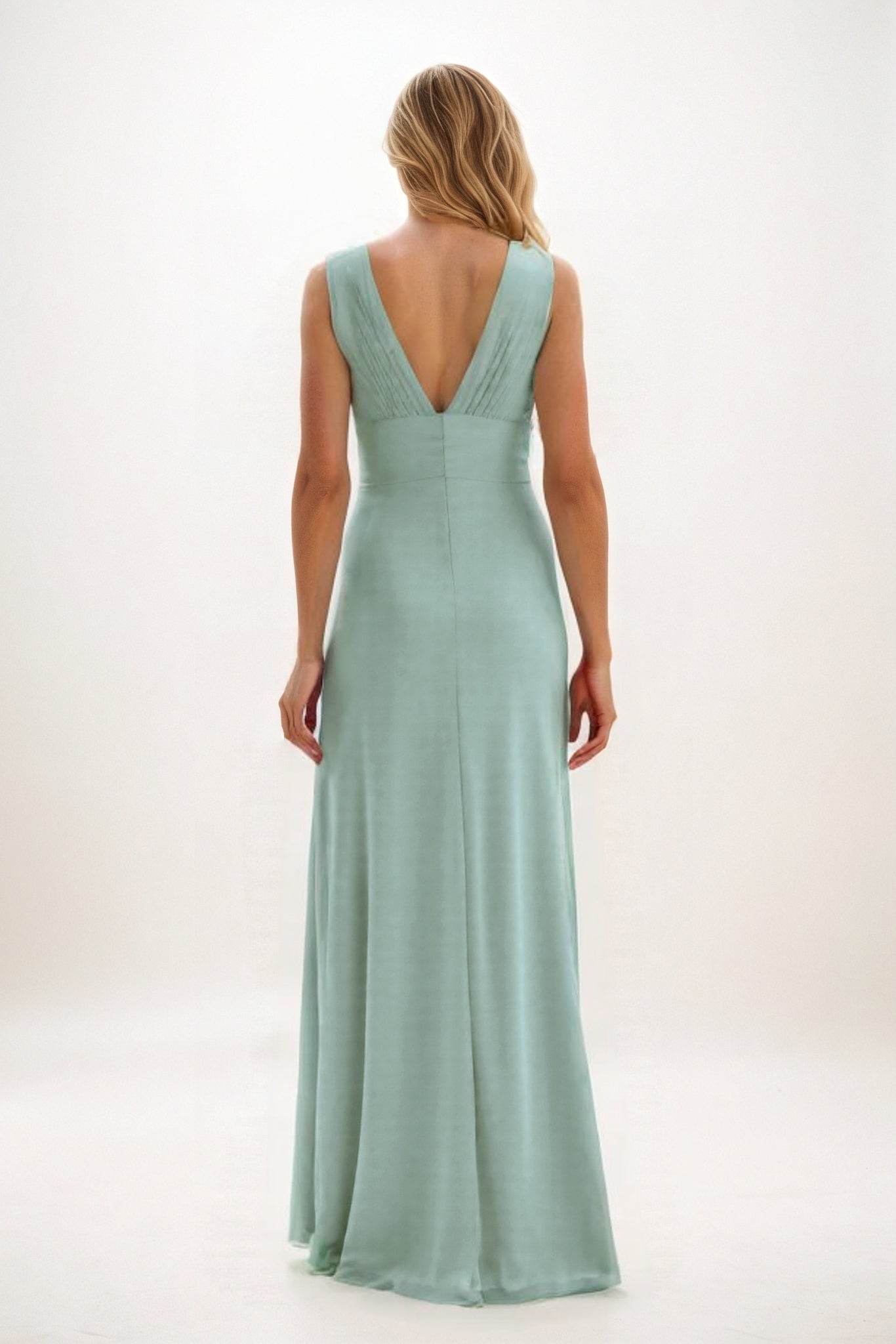 A-Line Maxi Elastic Cloth Bridesmaid Dress CB0840 - COCOMELODY