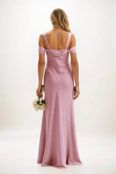 Sheath-Column Maxi Luxe Satin Dress CB0841CS - COCOMELODY