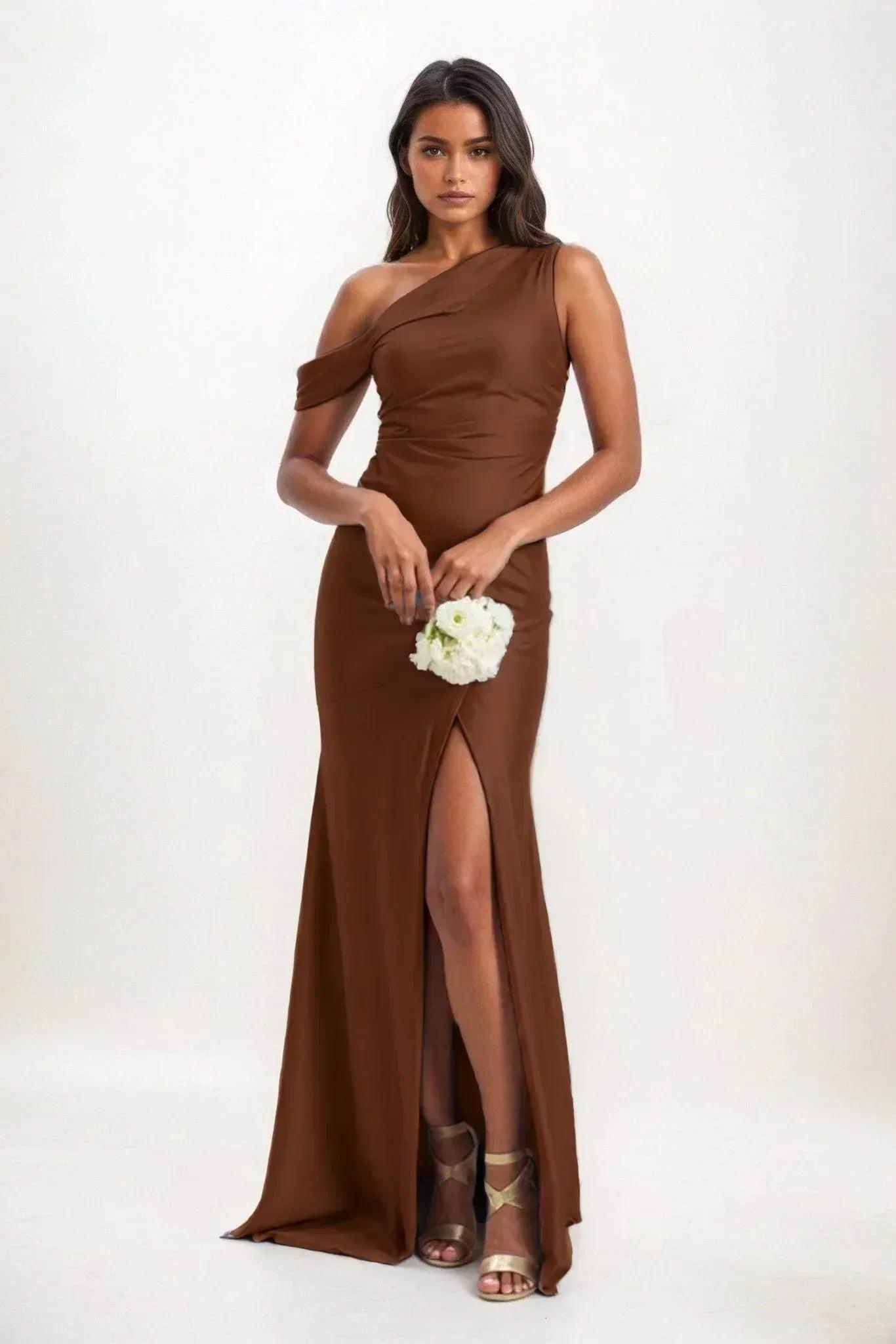 Sheath-Column Maxi Luxe Satin Dress CB0845CS - COCOMELODY
