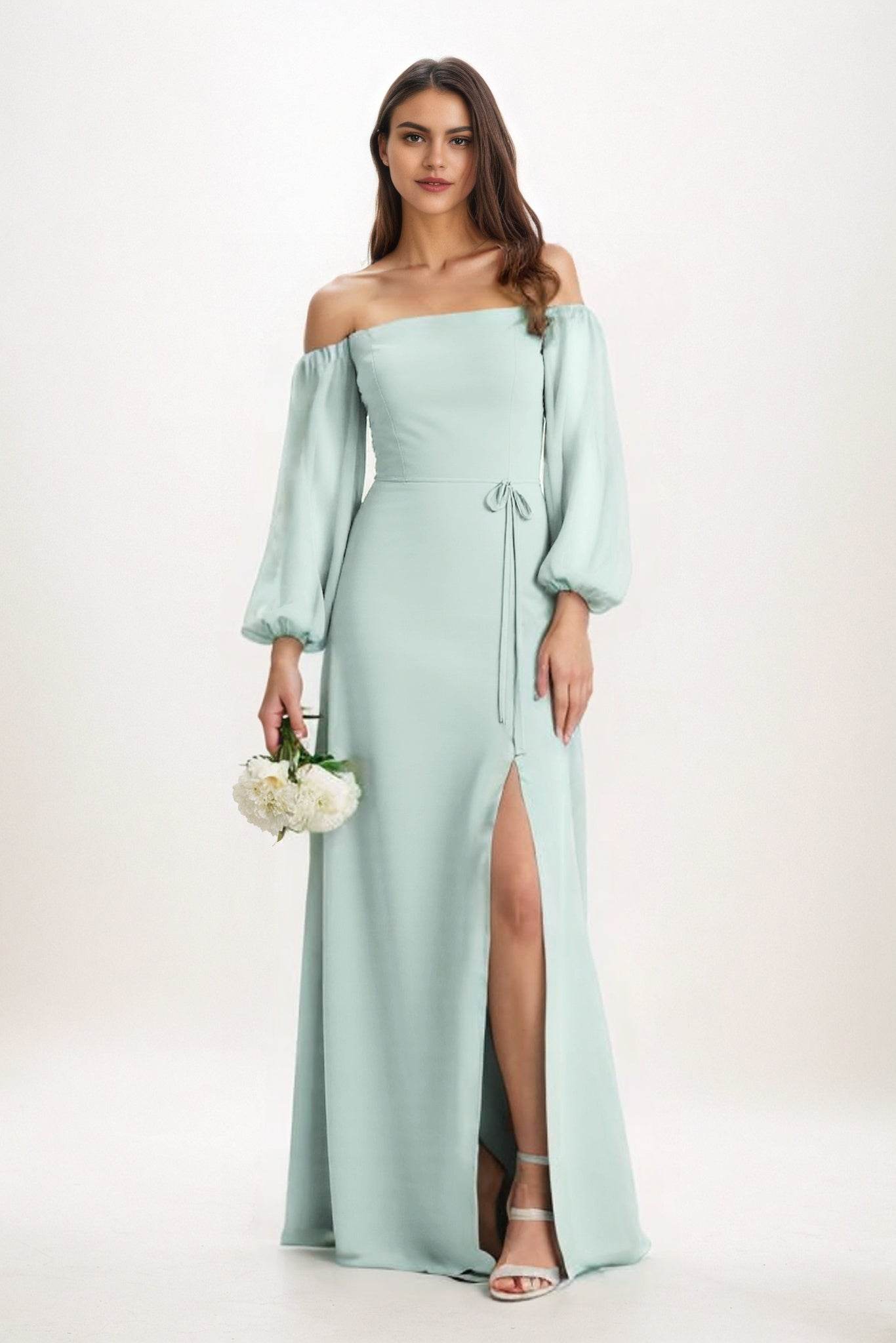 A-Line Maxi Chiffon Bridesmaid Dress CB0847 - COCOMELODY