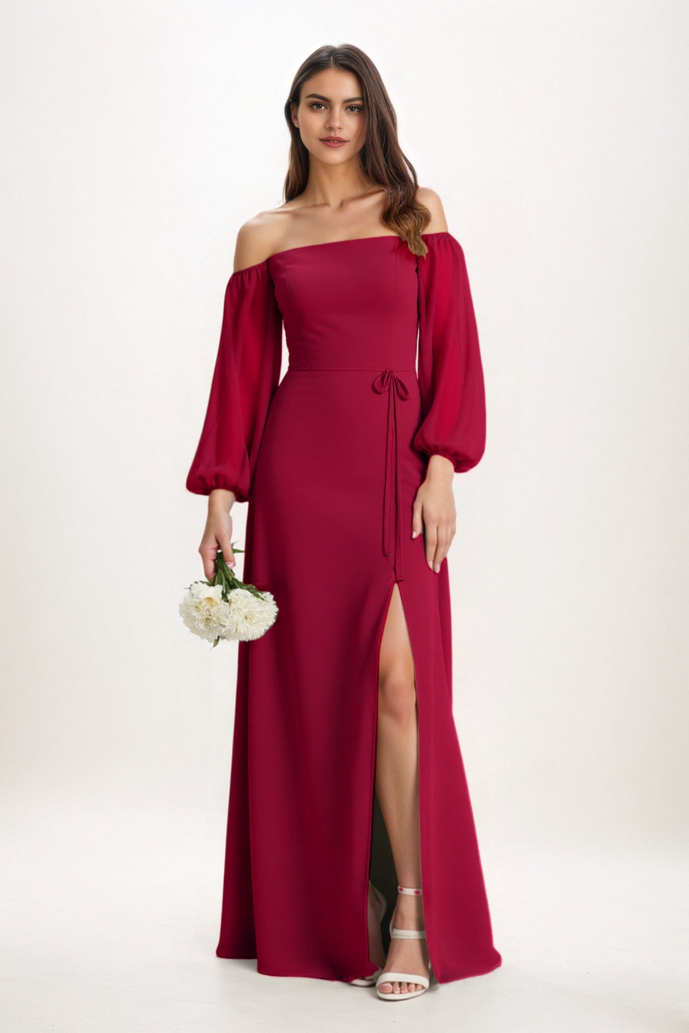 A-Line Maxi Chiffon Bridesmaid Dress CB0847