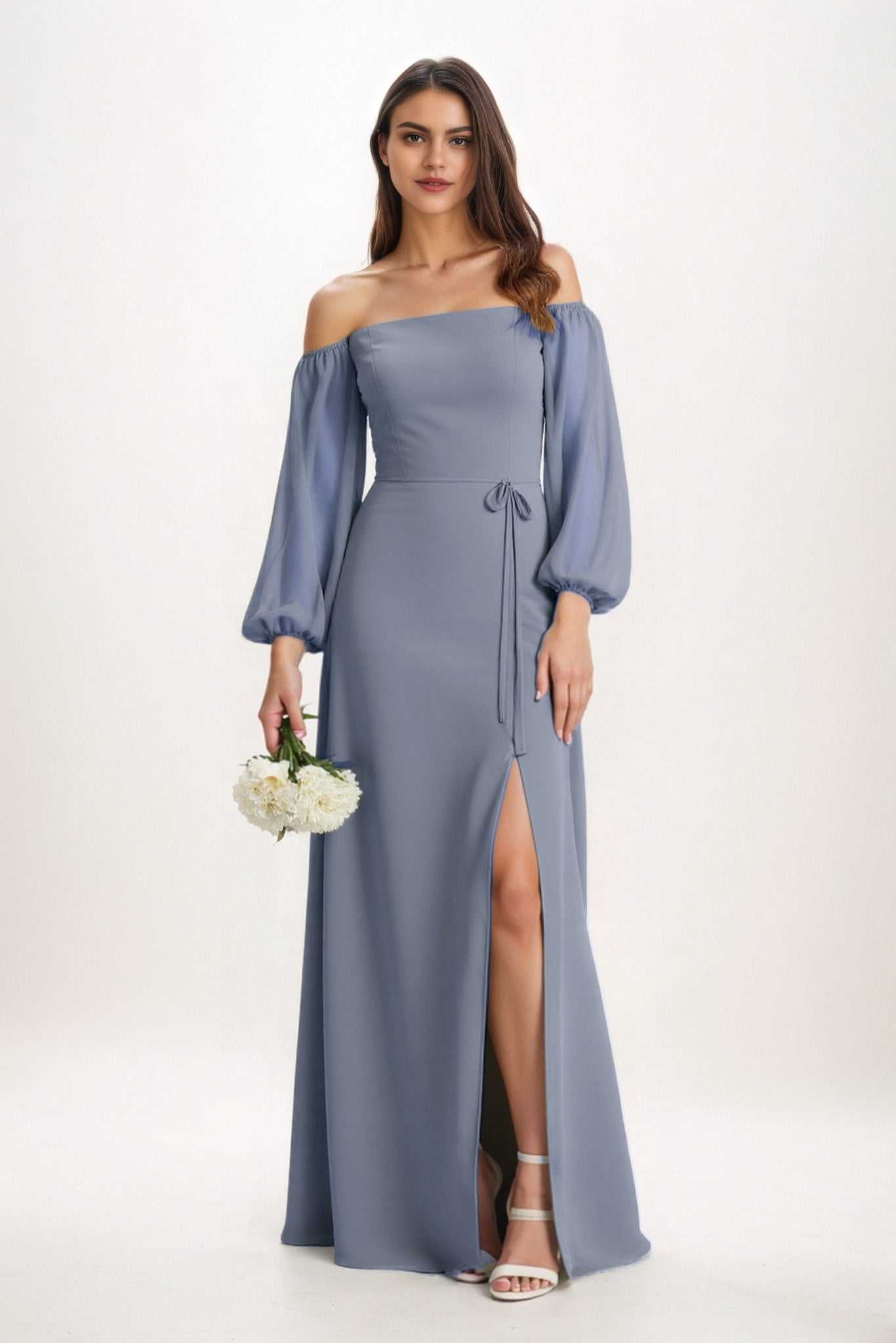 A-Line Maxi Chiffon Bridesmaid Dress CB0847