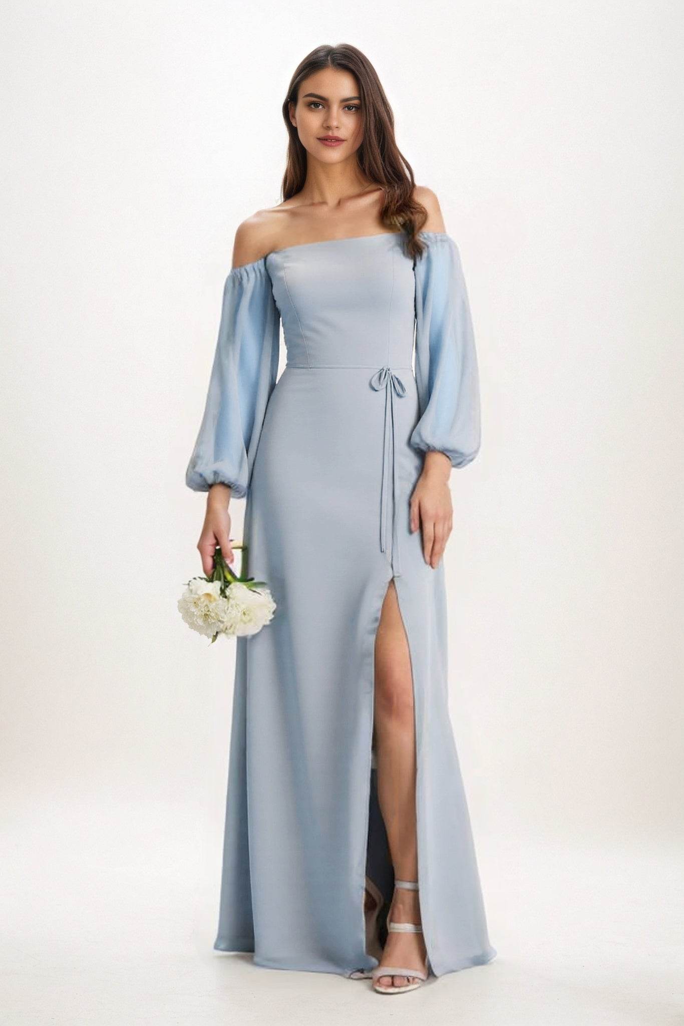 A-Line Maxi Chiffon Bridesmaid Dress CB0847 - COCOMELODY