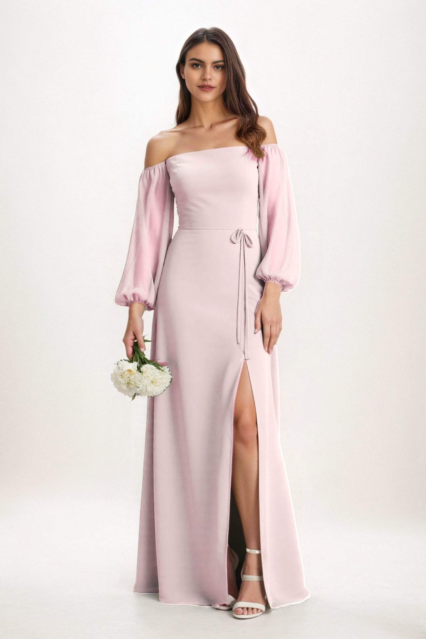 A-Line Maxi Chiffon Bridesmaid Dress CB0847 - COCOMELODY