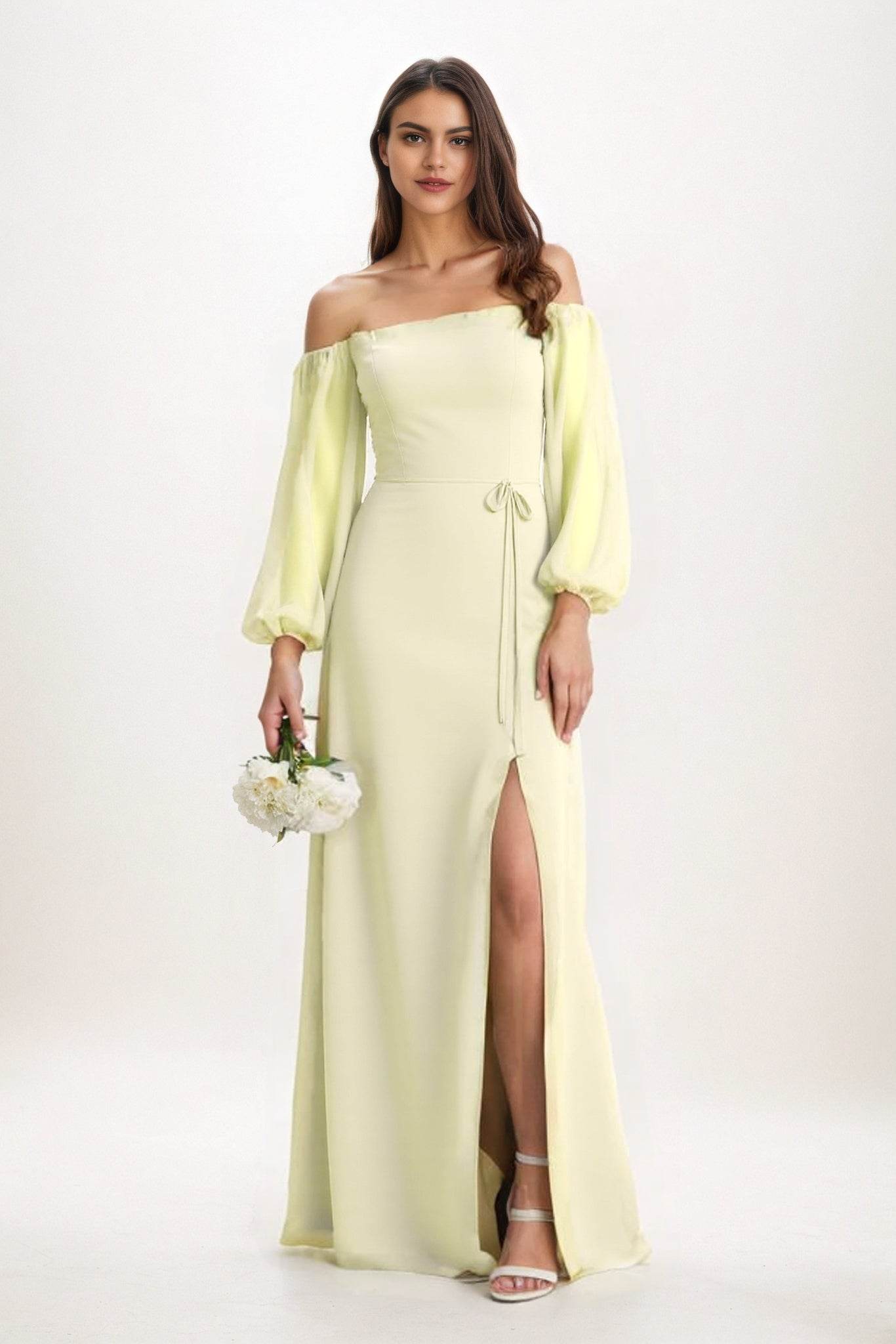 A-Line Maxi Chiffon Bridesmaid Dress CB0847 - COCOMELODY
