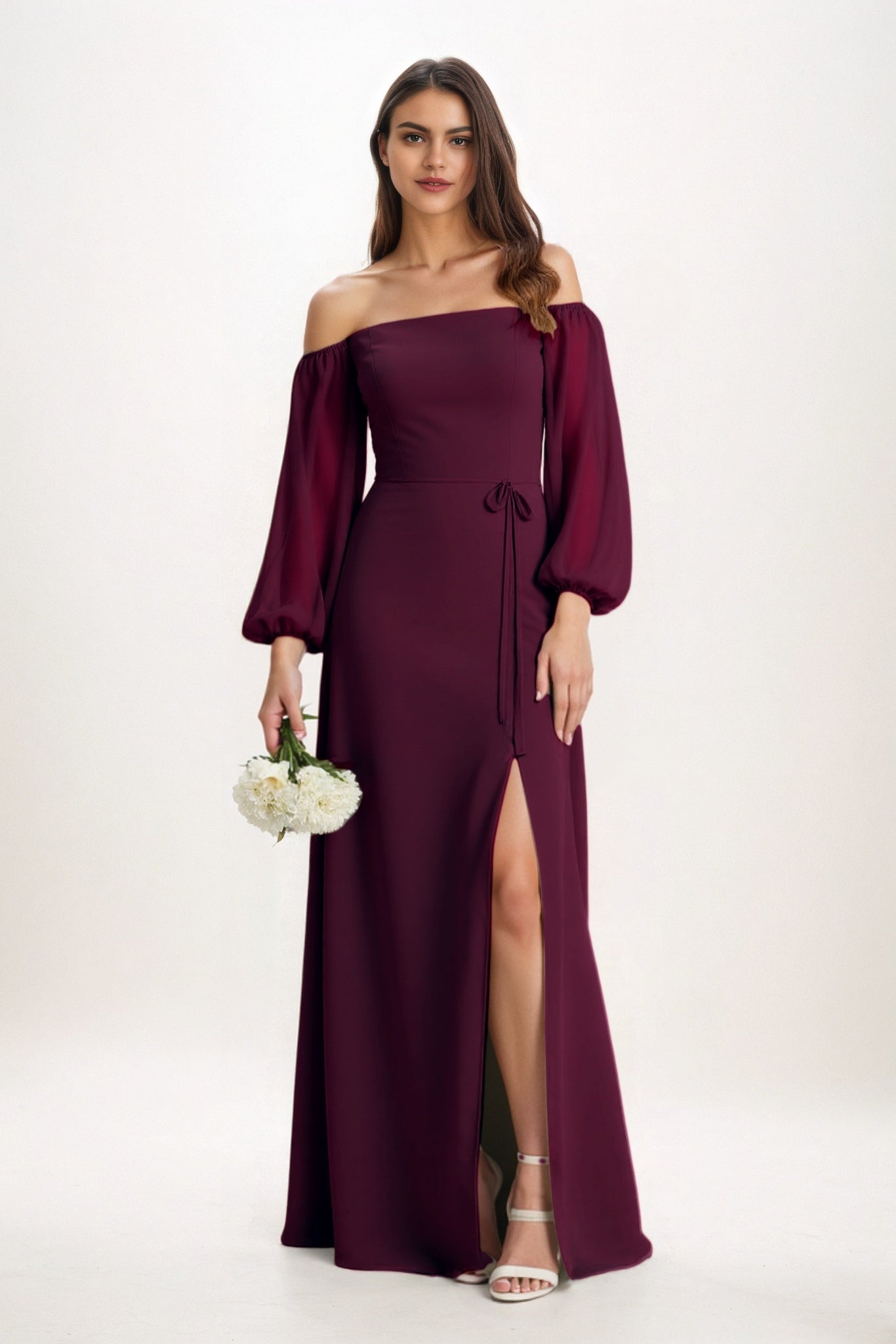 A-Line Maxi Chiffon Bridesmaid Dress CB0847
