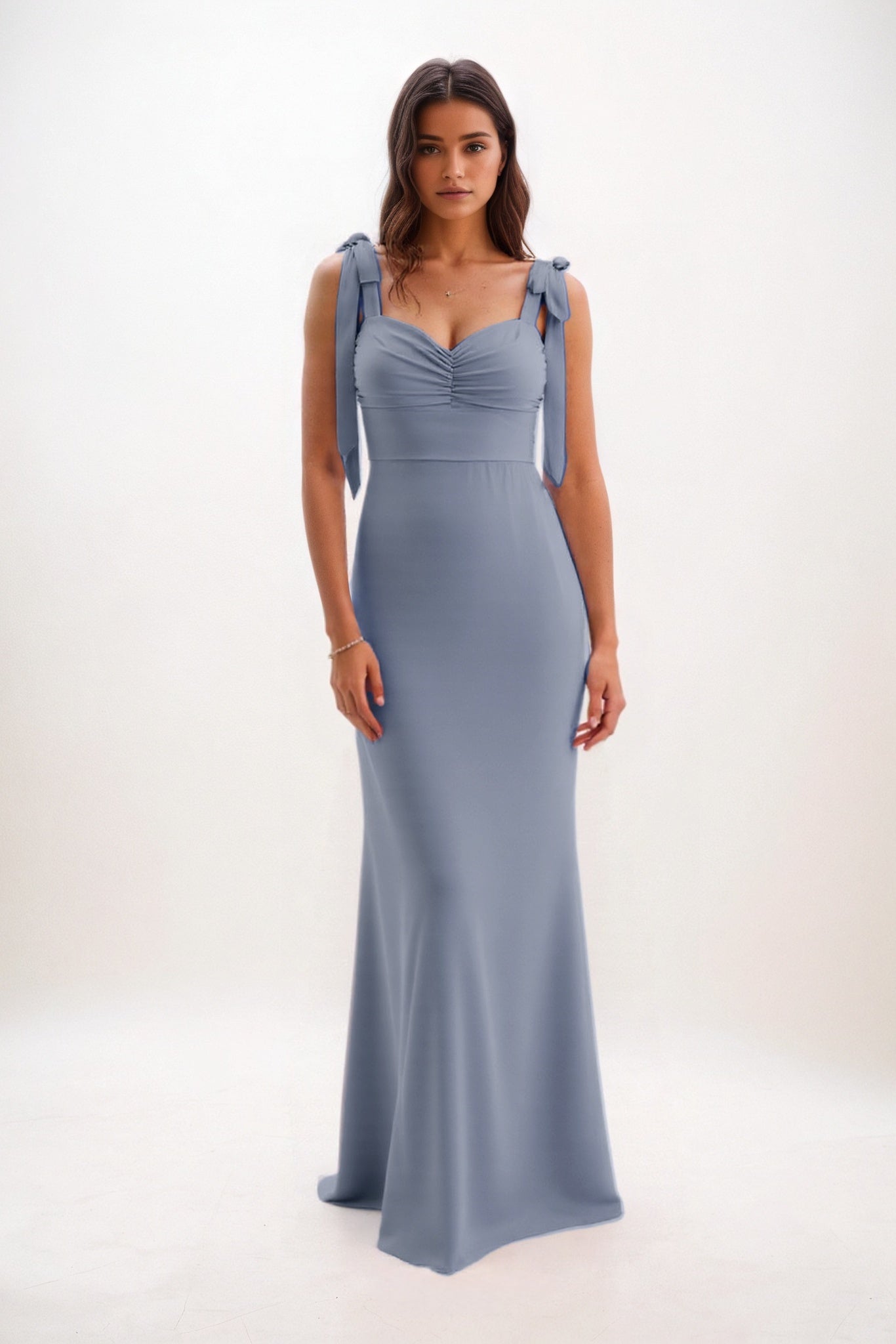 Sheath-Column Maxi Chiffon Bridesmaid Dress CB0849
