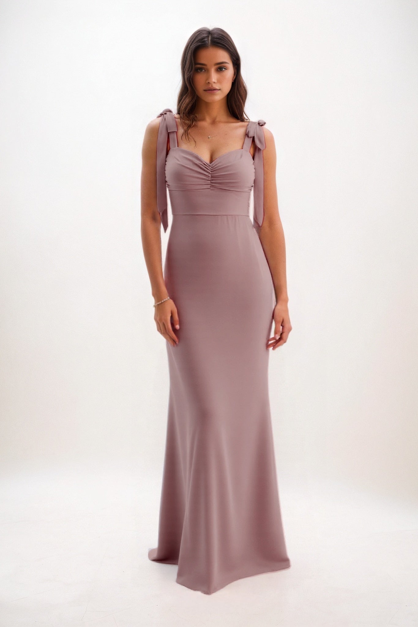 Sheath-Column Maxi Chiffon Bridesmaid Dress CB0849