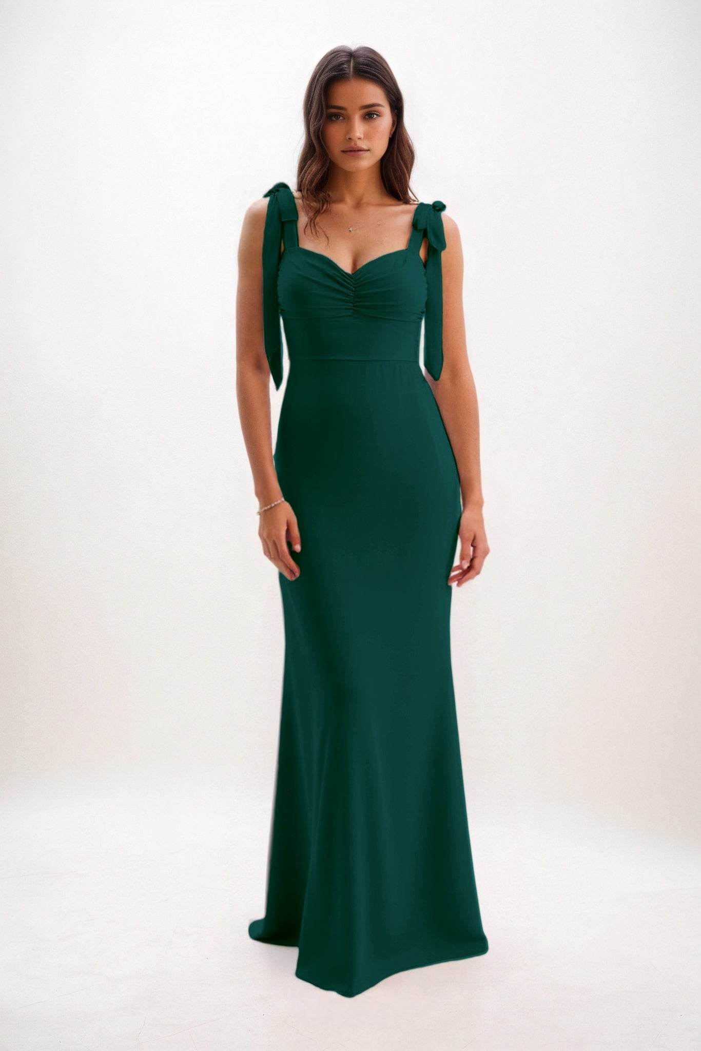 Sheath-Column Maxi Chiffon Bridesmaid Dress CB0849 - COCOMELODY