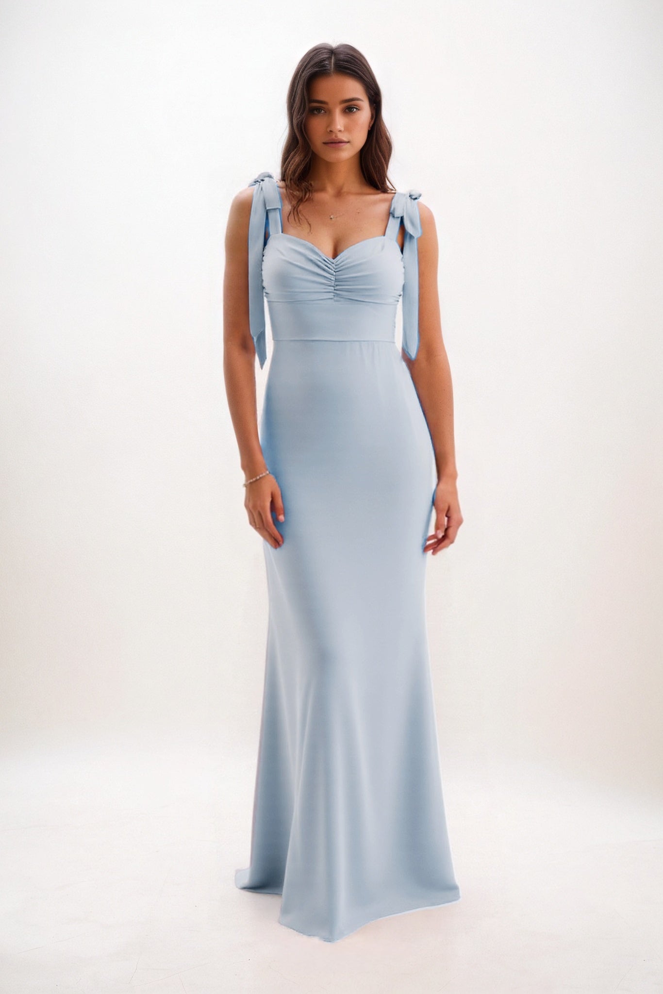 Sheath-Column Maxi Chiffon Bridesmaid Dress CB0849