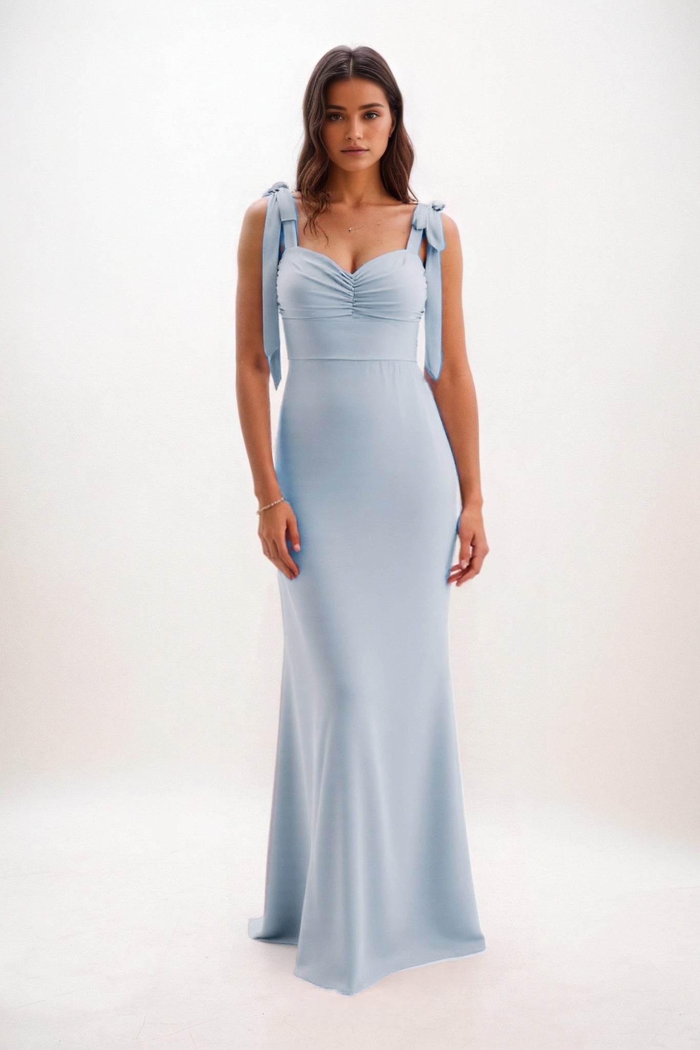 Sheath-Column Maxi Chiffon Bridesmaid Dress CB0849 - COCOMELODY