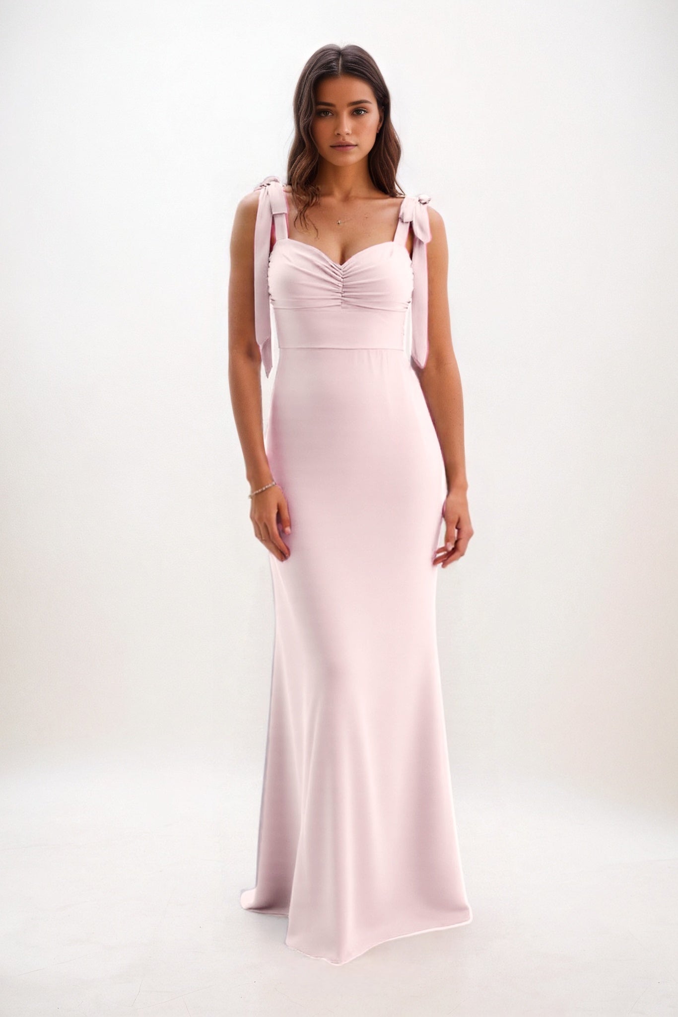 Sheath-Column Maxi Chiffon Bridesmaid Dress CB0849