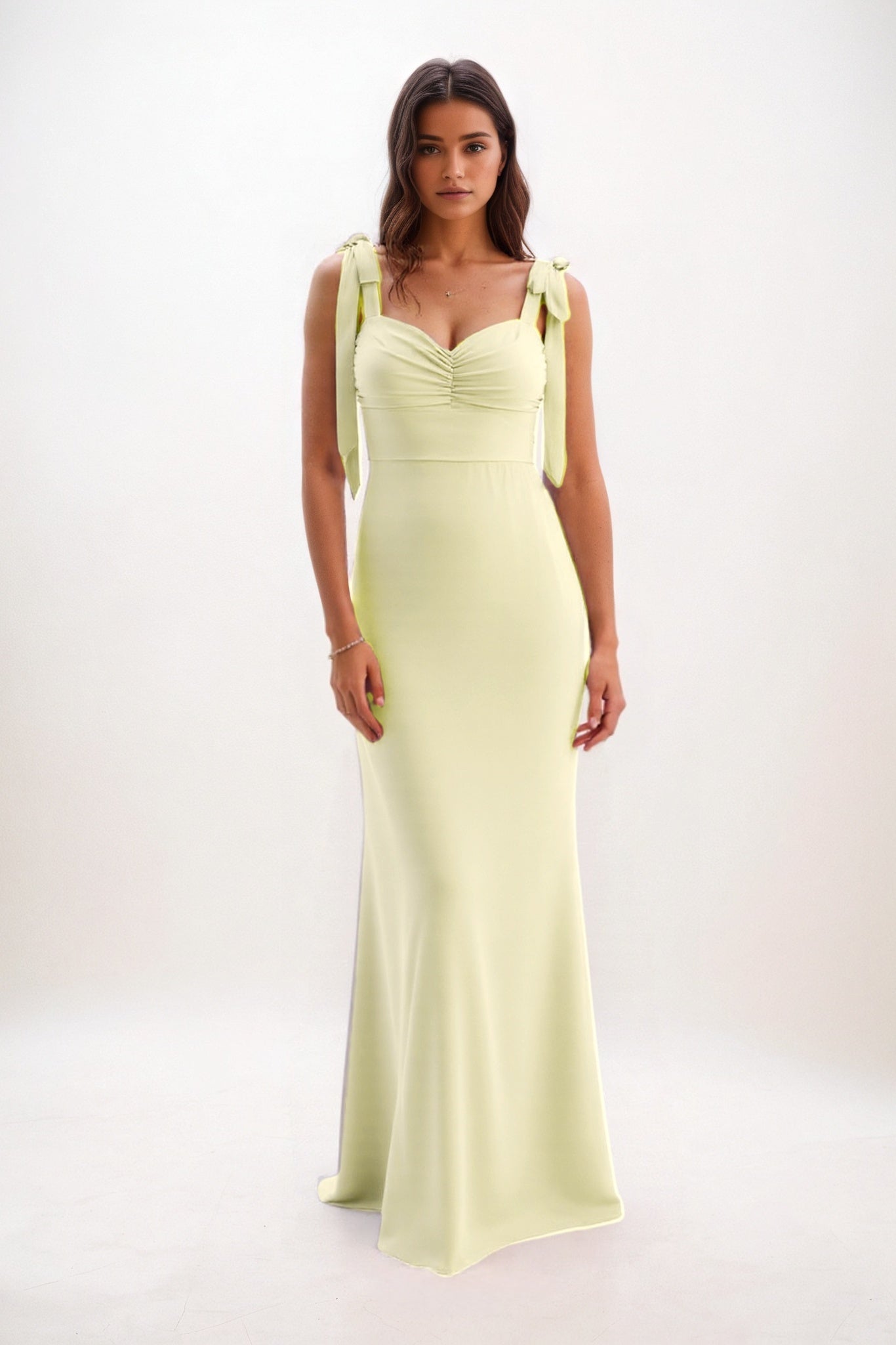 Sheath-Column Maxi Chiffon Bridesmaid Dress CB0849