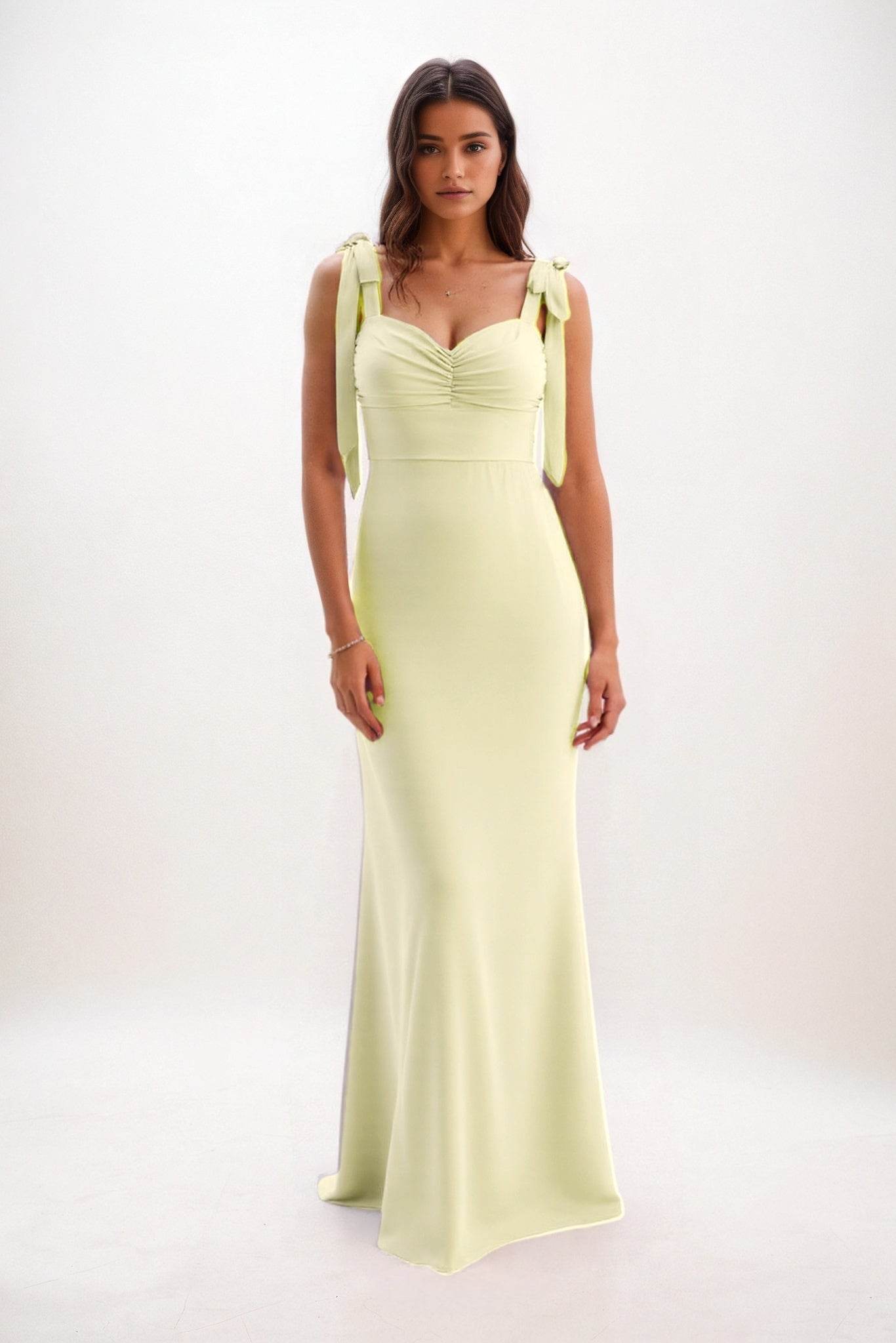 Sheath-Column Maxi Chiffon Bridesmaid Dress CB0849 - COCOMELODY