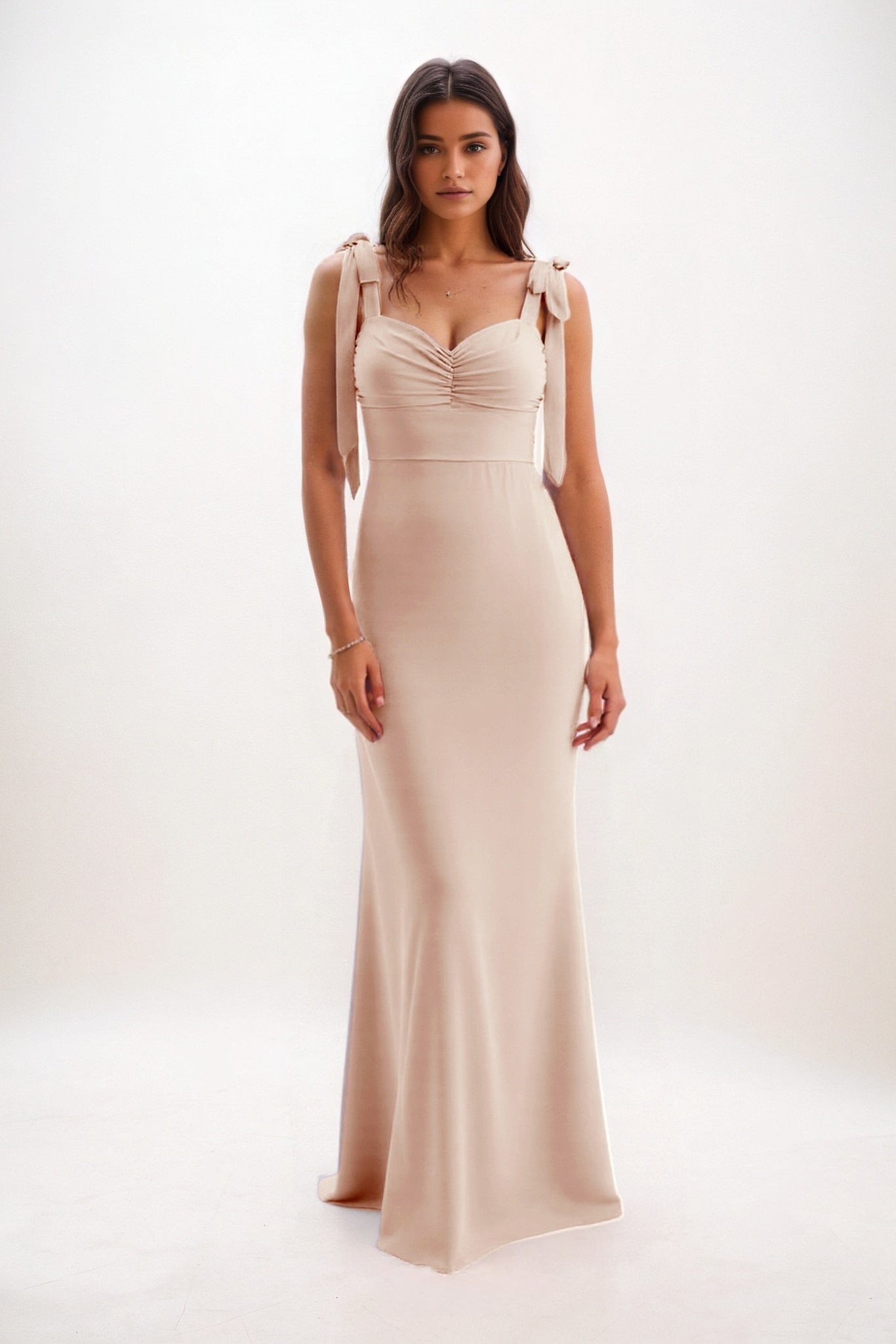 Sheath-Column Maxi Chiffon Bridesmaid Dress CB0849