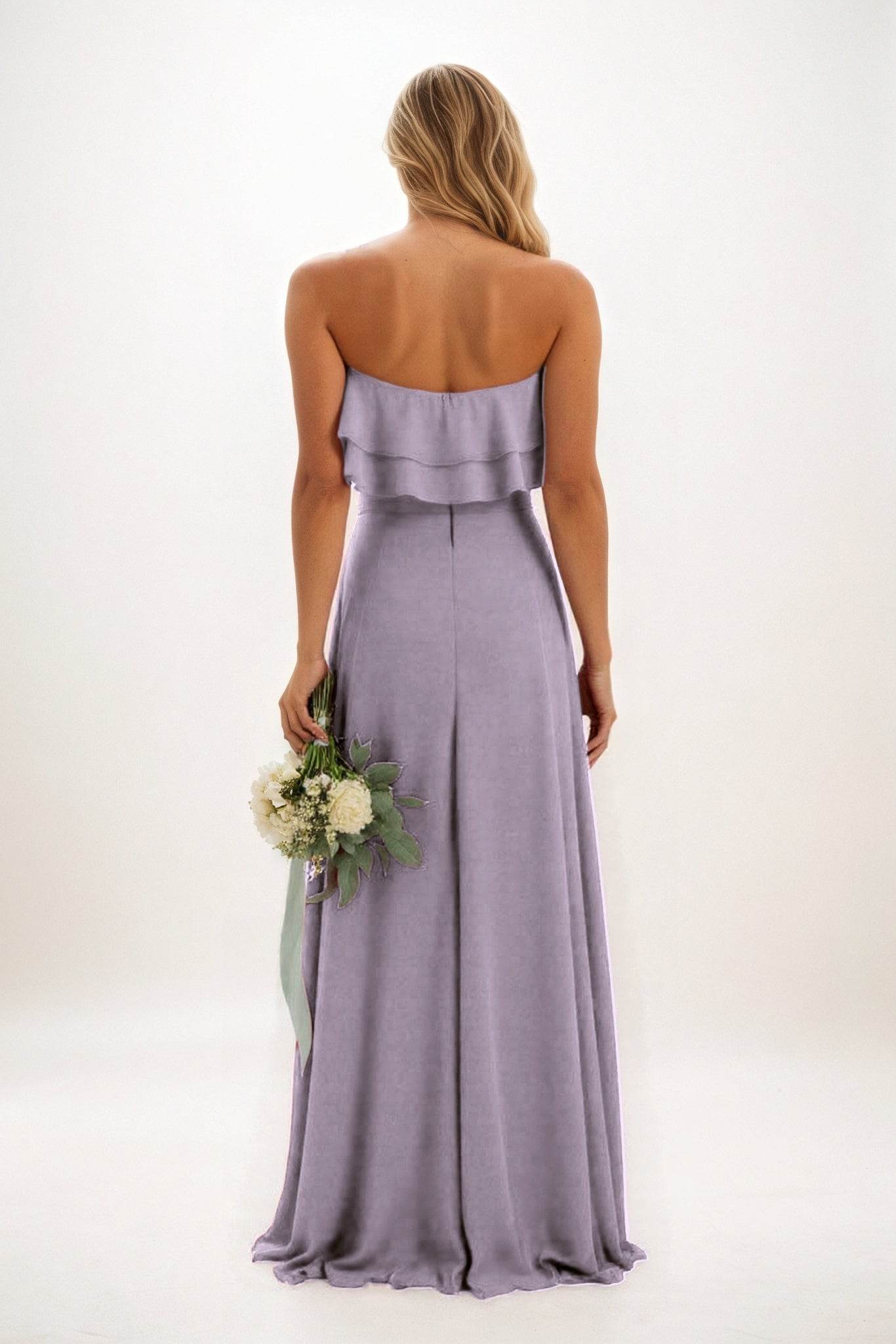 A-Line Maxi Chiffon Bridesmaid Dress CB0850 - COCOMELODY