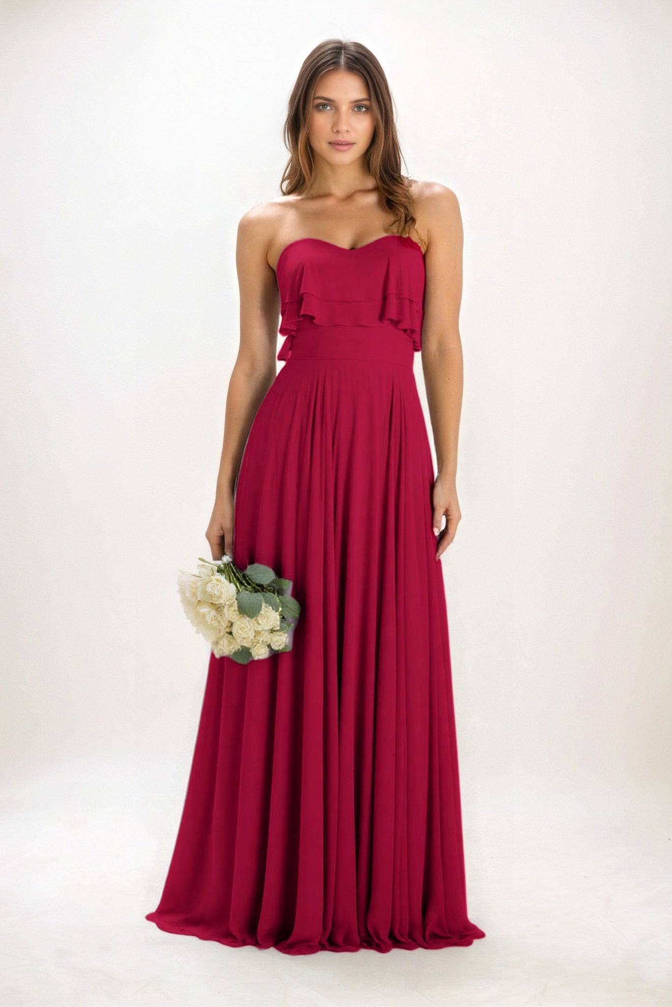 A-Line Maxi Chiffon Bridesmaid Dress CB0850