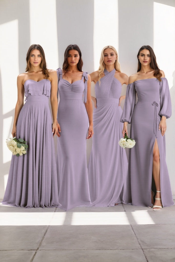 A-Line Maxi Chiffon Bridesmaid Dress CB0847