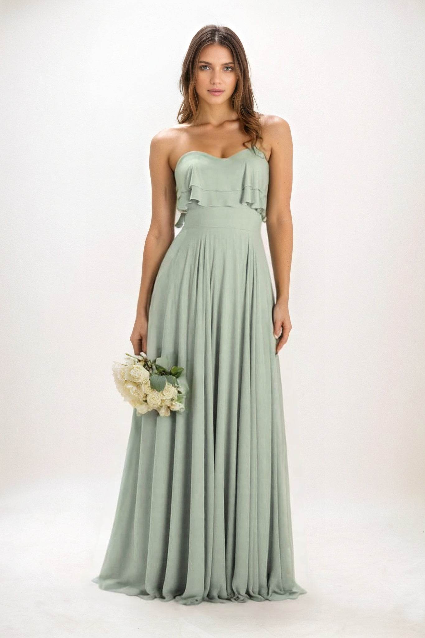 A-Line Maxi Chiffon Bridesmaid Dress CB0850 - COCOMELODY