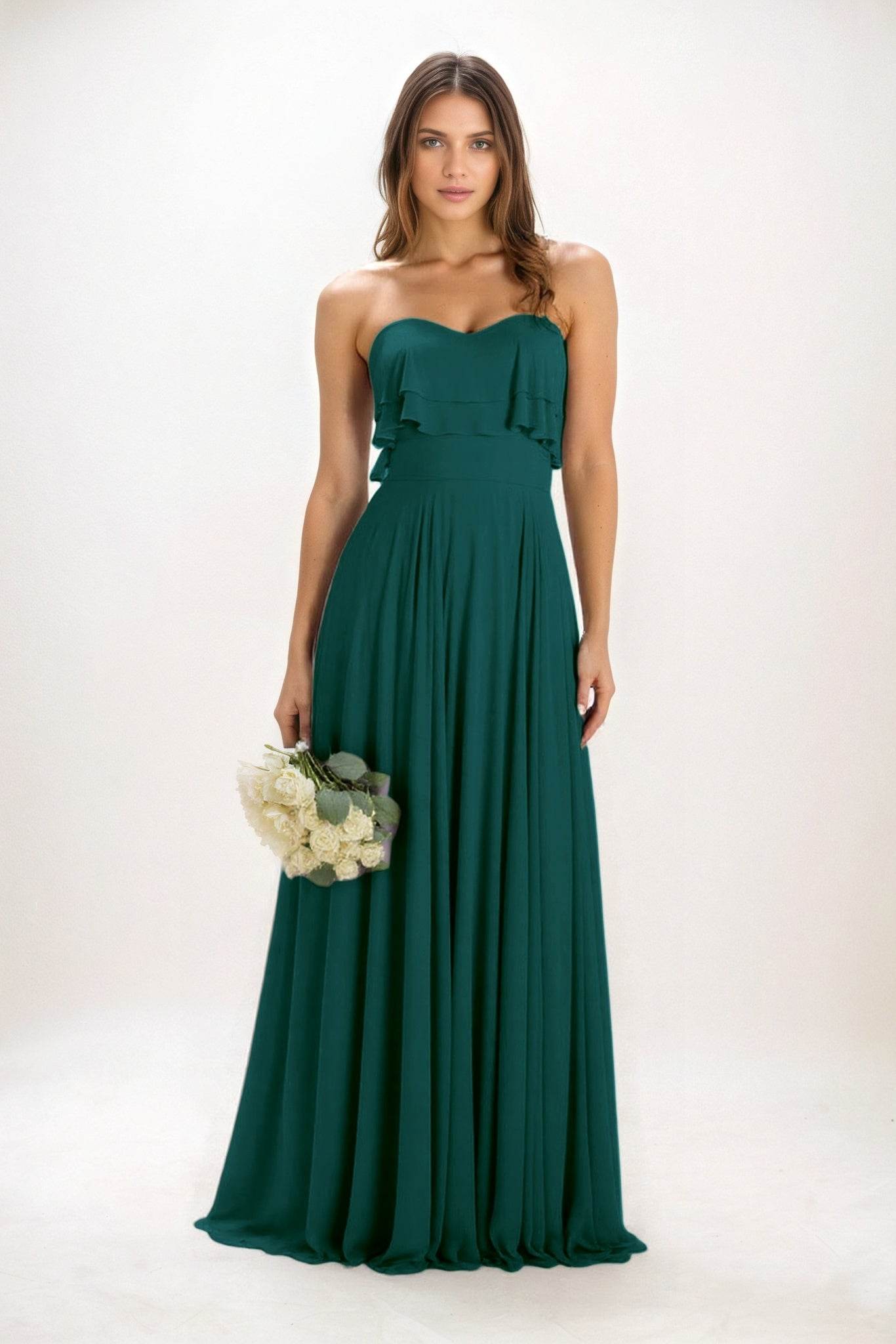 A-Line Maxi Chiffon Bridesmaid Dress CB0850 - COCOMELODY