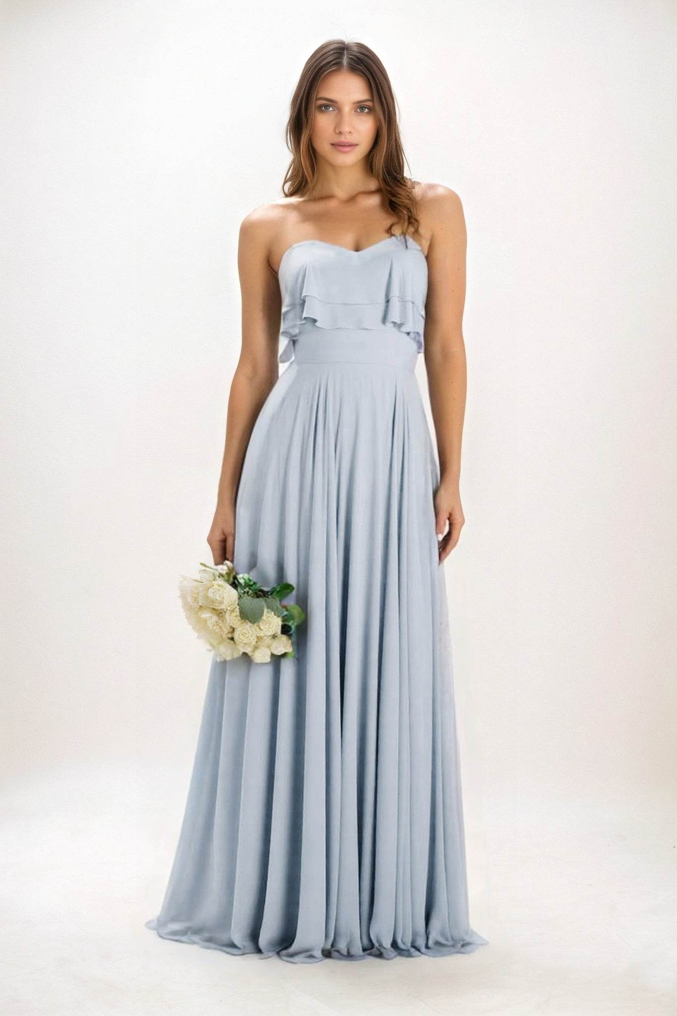 A-Line Maxi Chiffon Bridesmaid Dress CB0850 - COCOMELODY