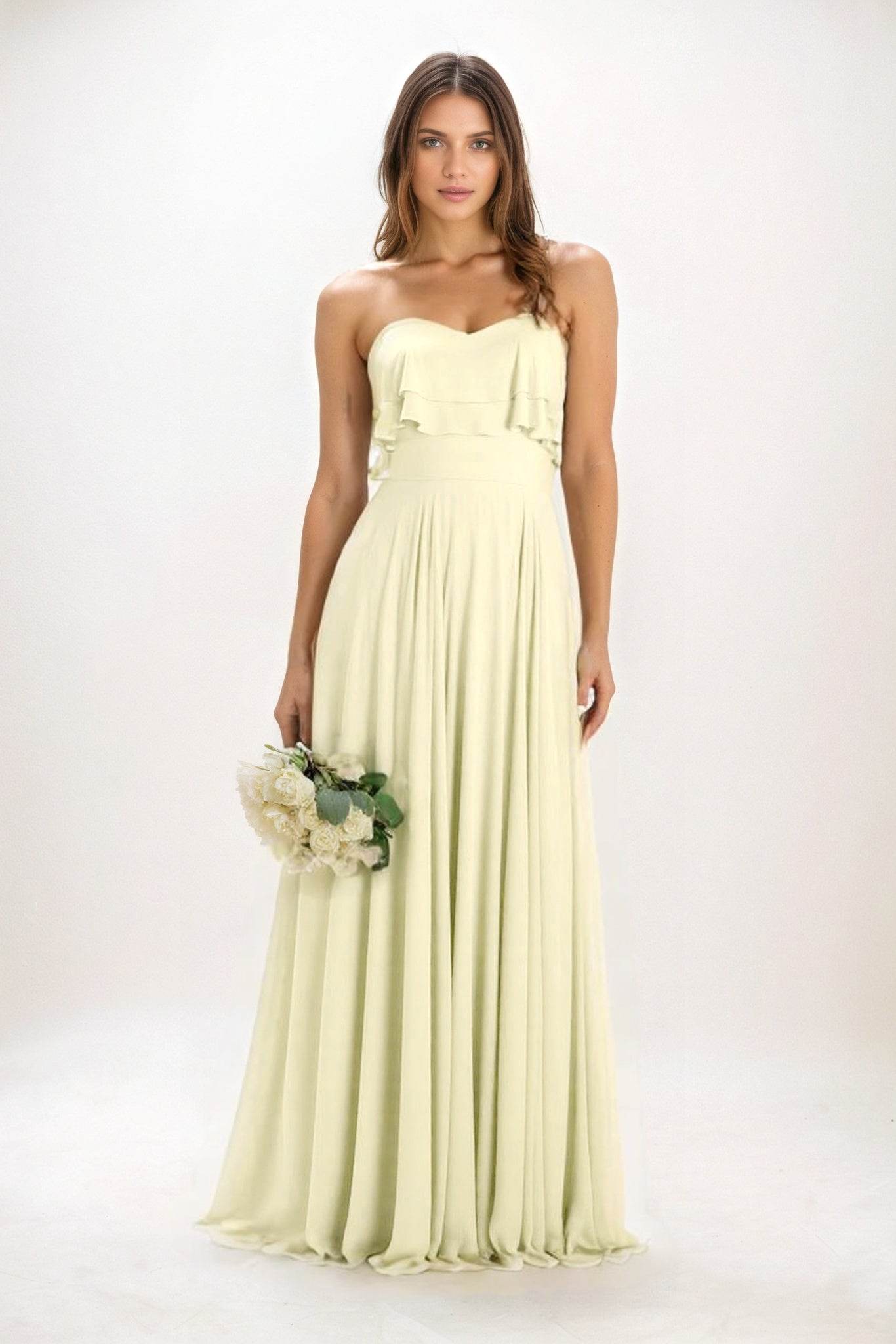 A-Line Maxi Chiffon Bridesmaid Dress CB0850 - COCOMELODY