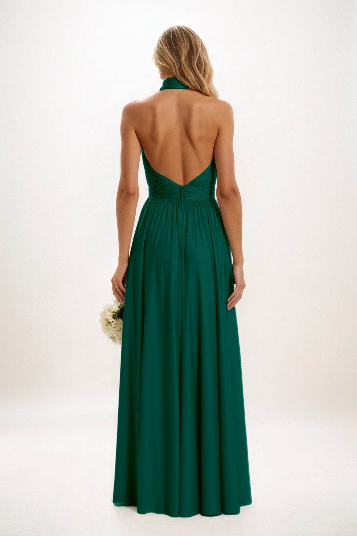 A-Line Maxi Luxe Satin Bridesmaid Dress CB0852 - COCOMELODY