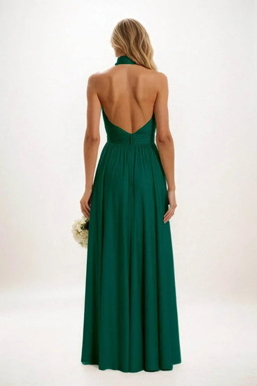 A-Line Maxi Luxe Satin Dress CB0852CS - COCOMELODY