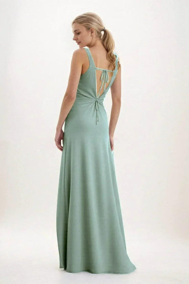 A-Line Maxi Luxe Satin Dress CB0853CS - COCOMELODY