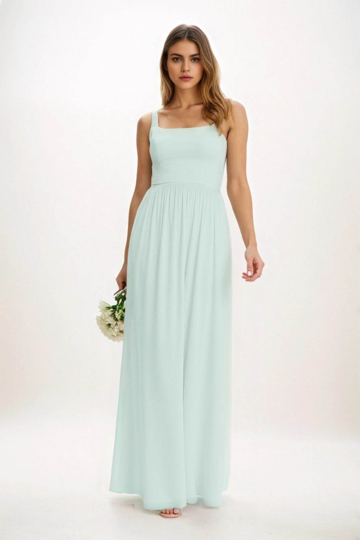 A-Line Maxi Chiffon Bridesmaid Dress CB0854 - COCOMELODY