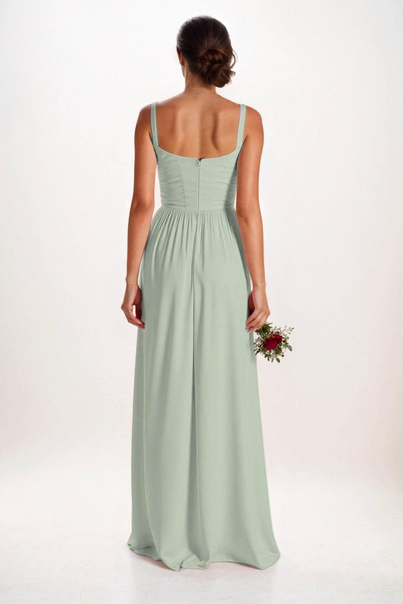 A-Line Maxi Chiffon Bridesmaid Dress CB0854 - COCOMELODY