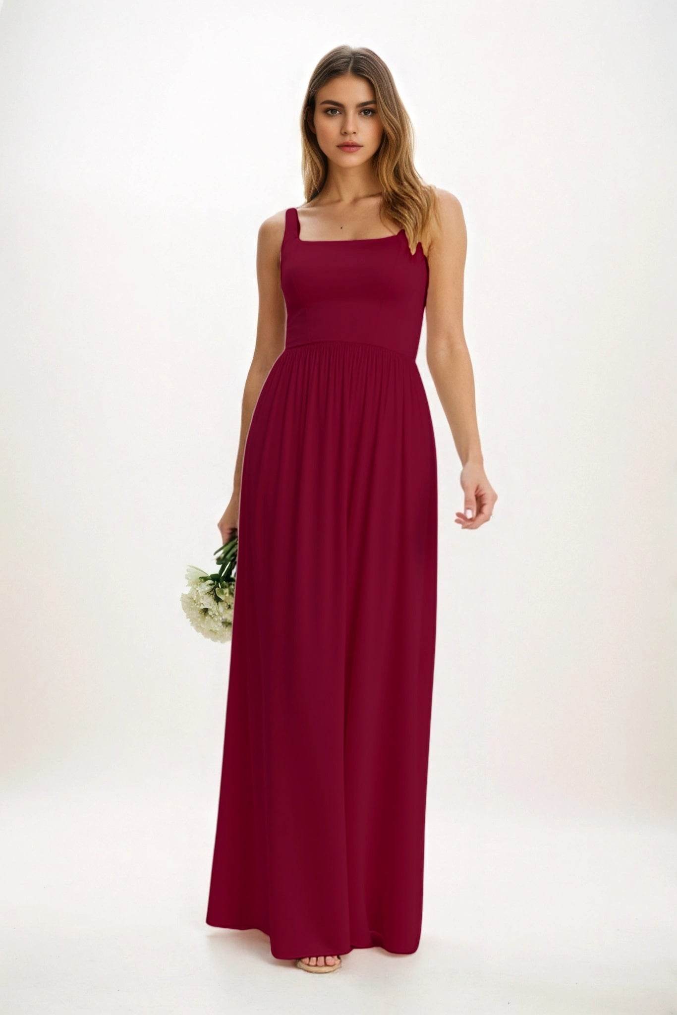 A-Line Maxi Chiffon Bridesmaid Dress CB0854 - COCOMELODY