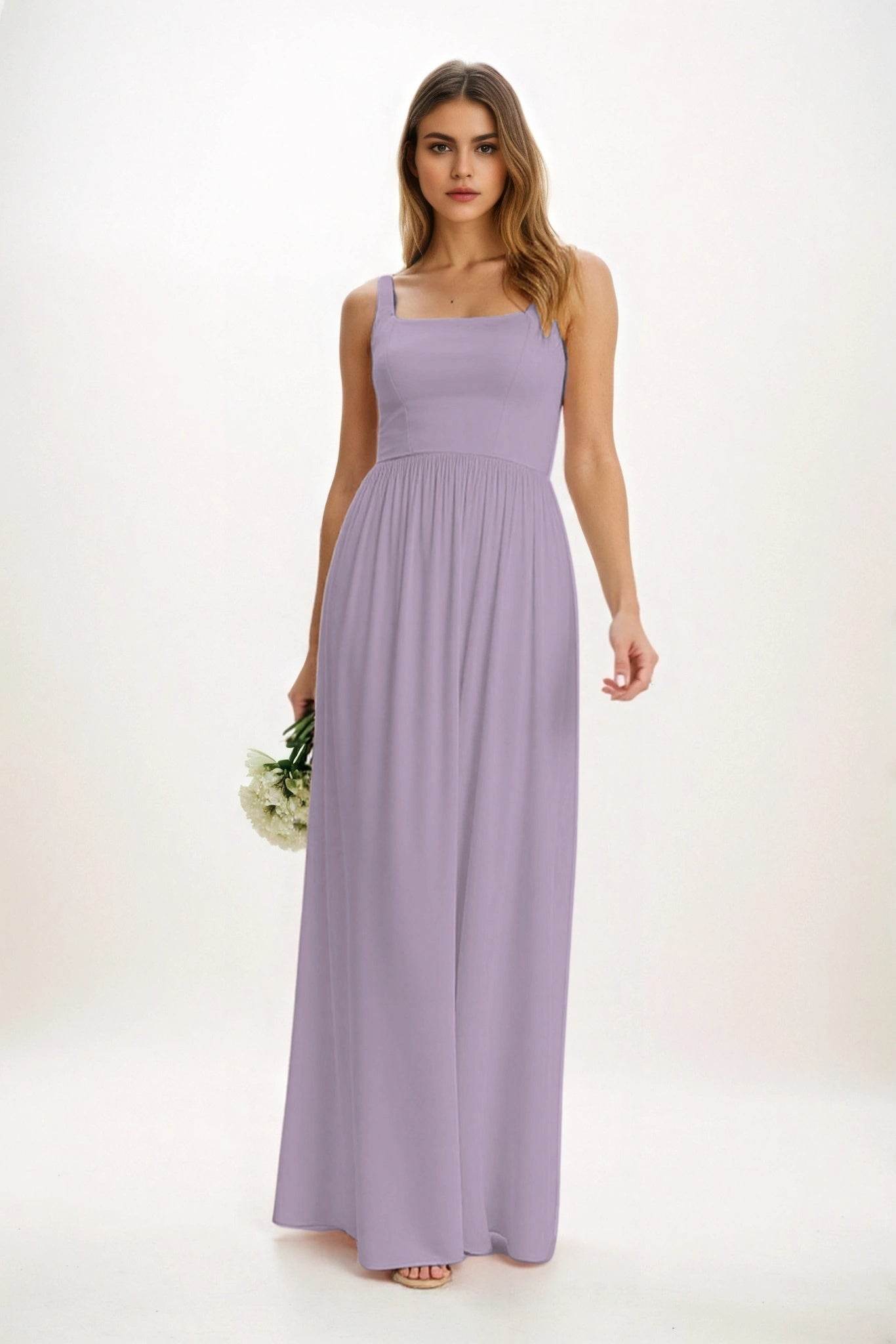 A-Line Maxi Chiffon Bridesmaid Dress CB0854 - COCOMELODY