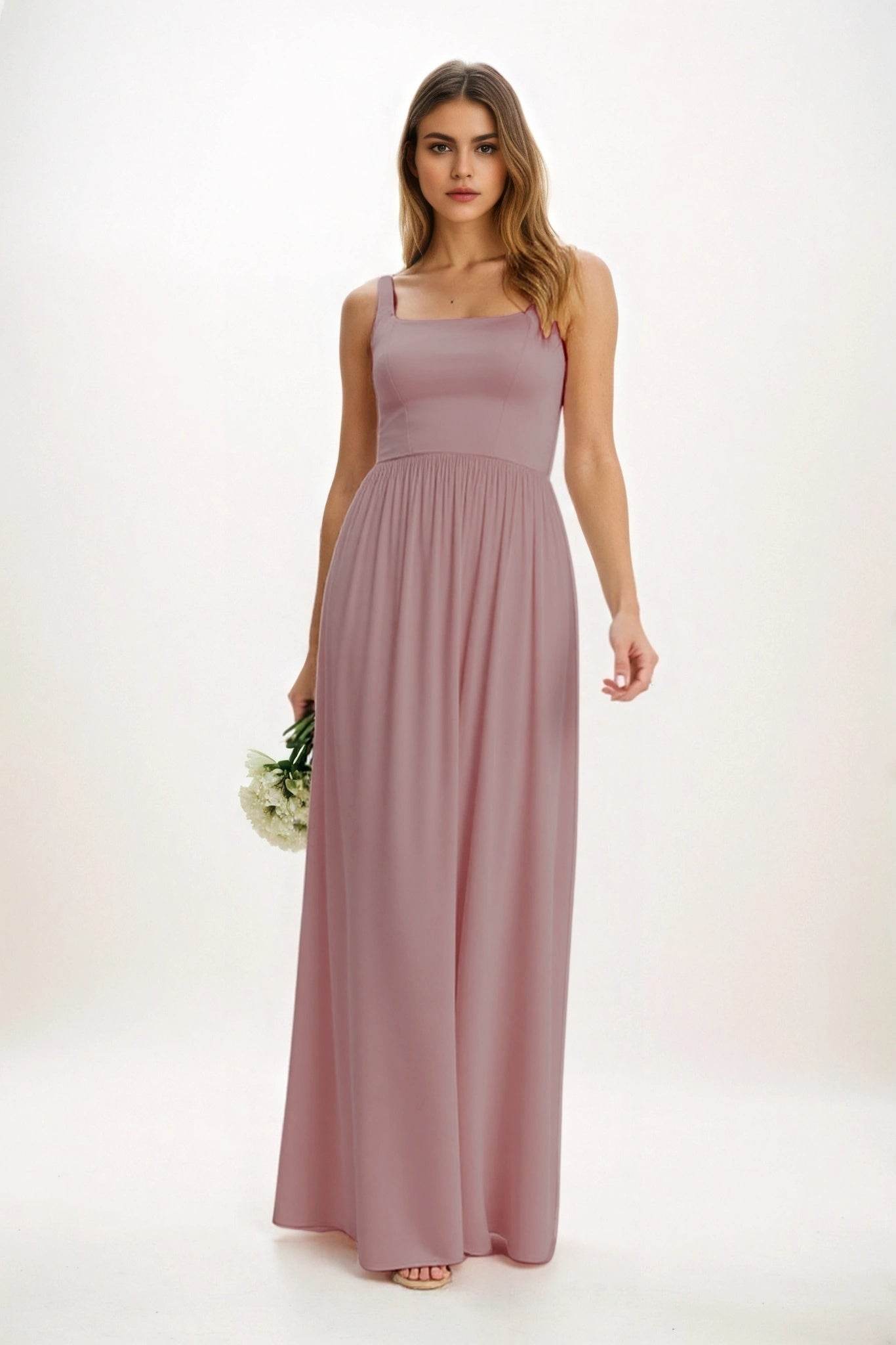 A-Line Maxi Chiffon Bridesmaid Dress CB0854 - COCOMELODY