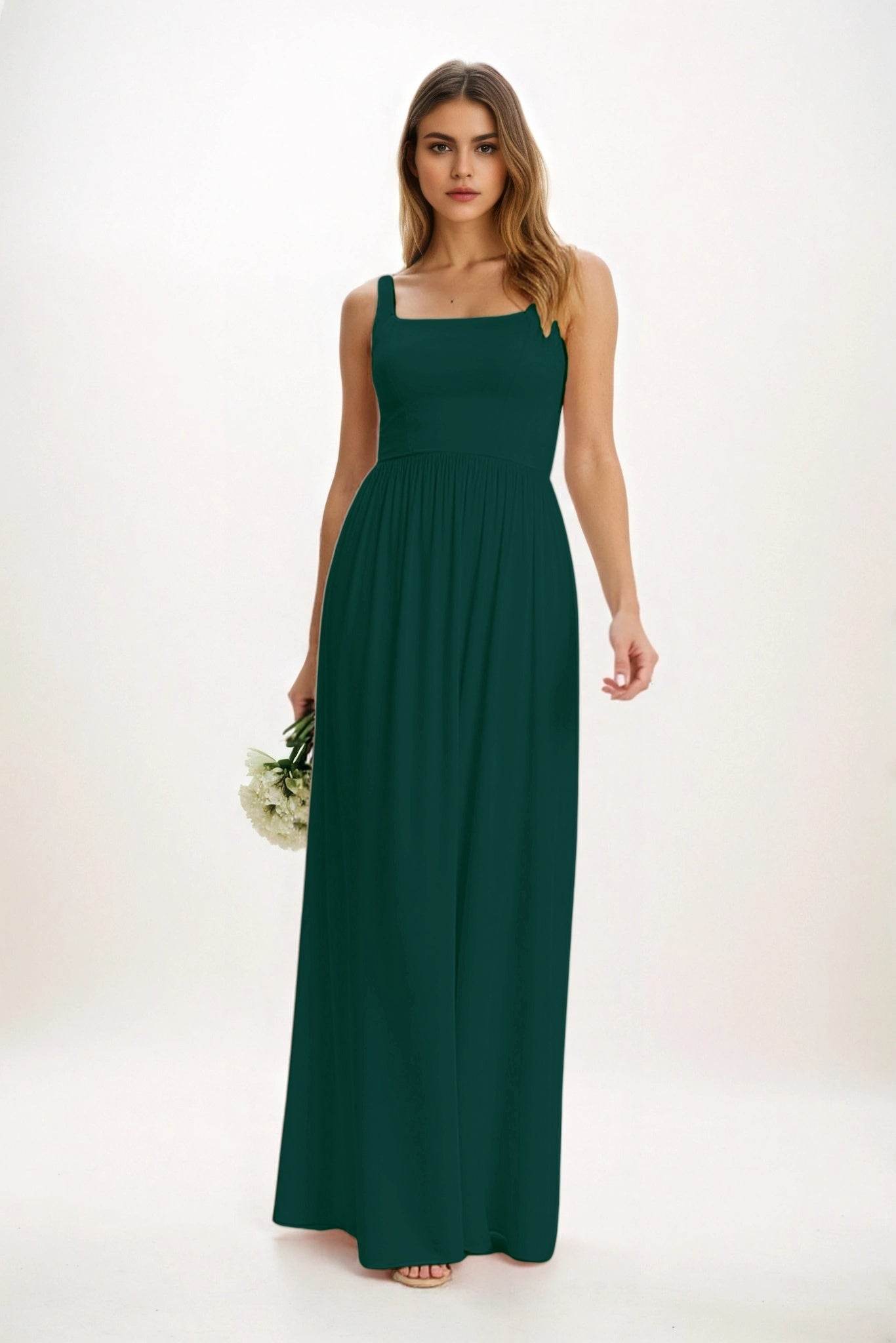 A-Line Maxi Chiffon Bridesmaid Dress CB0854 - COCOMELODY