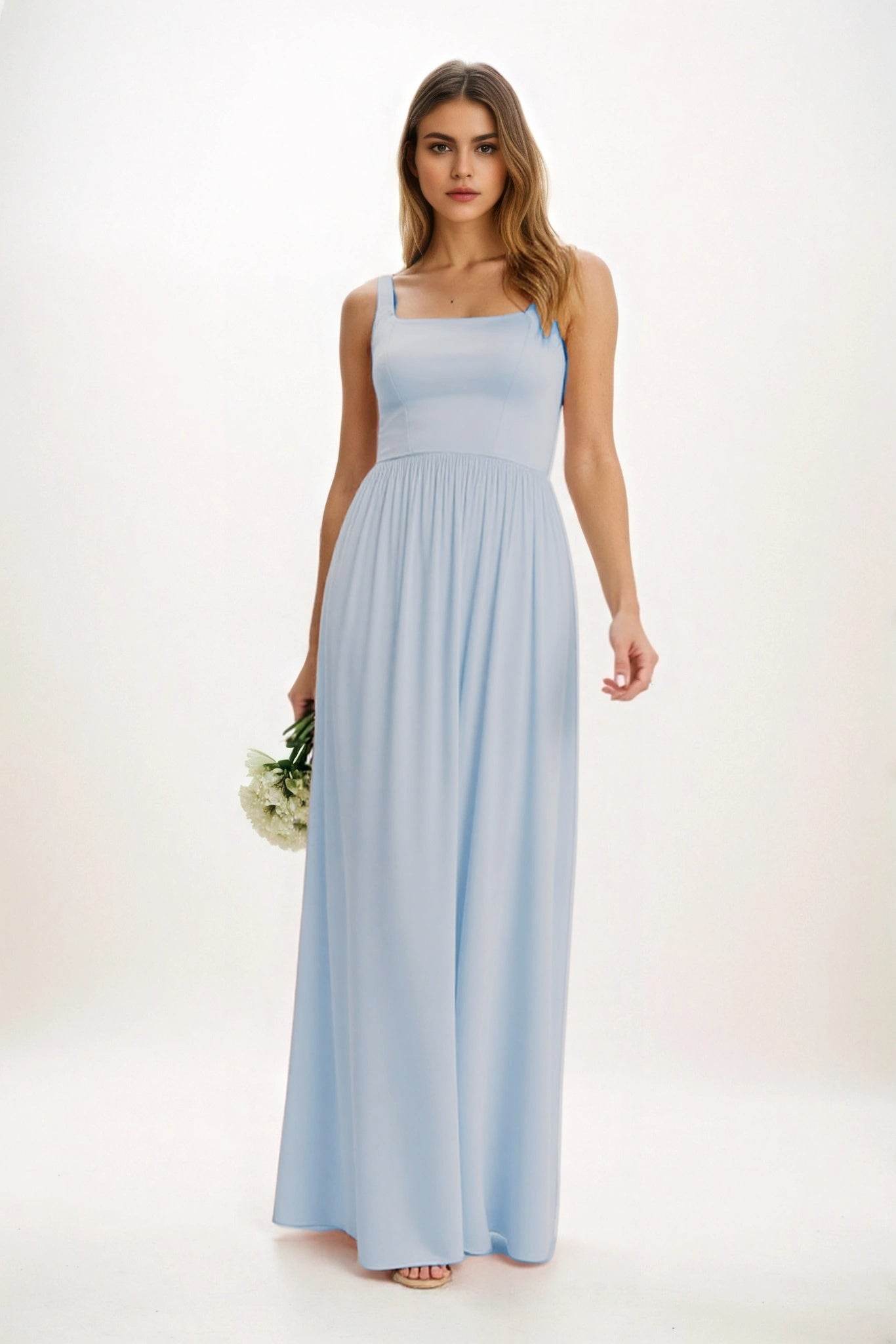 A-Line Maxi Chiffon Bridesmaid Dress CB0854 - COCOMELODY
