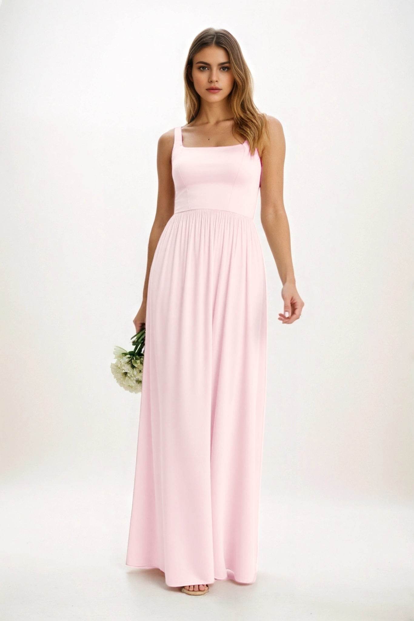 A-Line Maxi Chiffon Bridesmaid Dress CB0854 - COCOMELODY