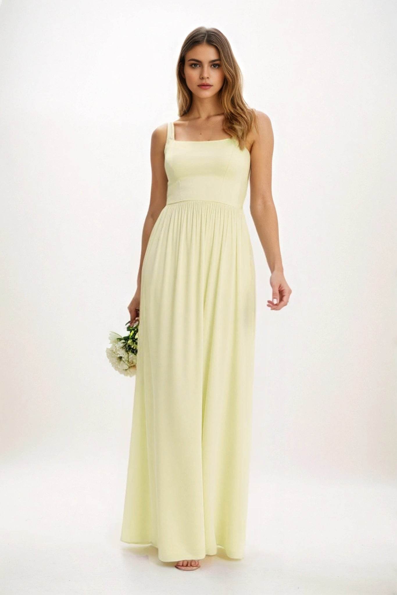 A-Line Maxi Chiffon Bridesmaid Dress CB0854 - COCOMELODY