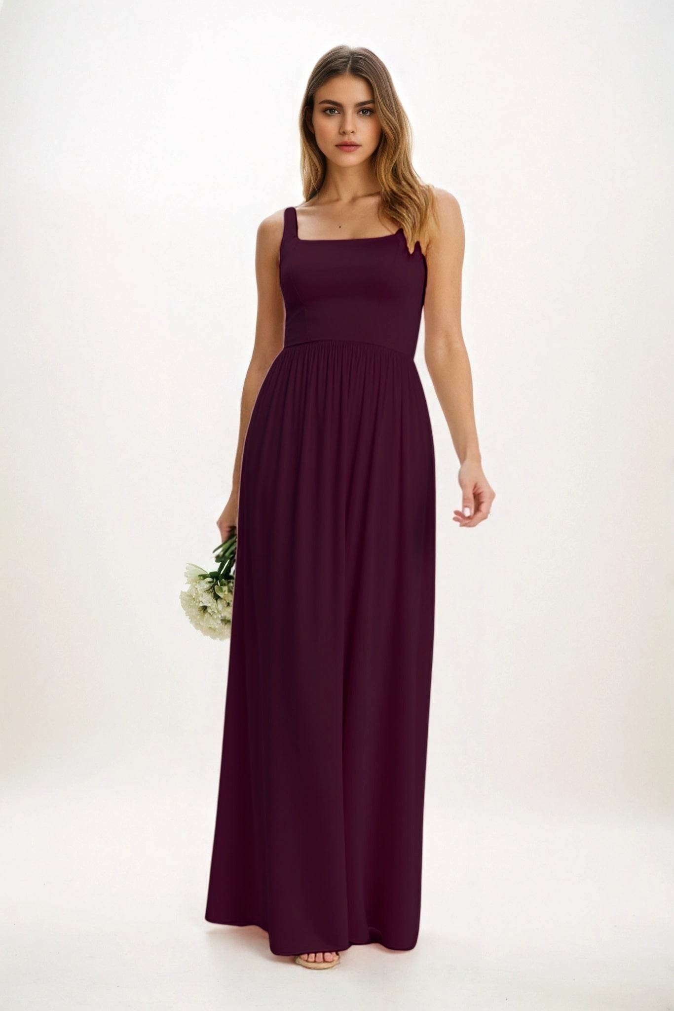 A-Line Maxi Chiffon Bridesmaid Dress CB0854 - COCOMELODY