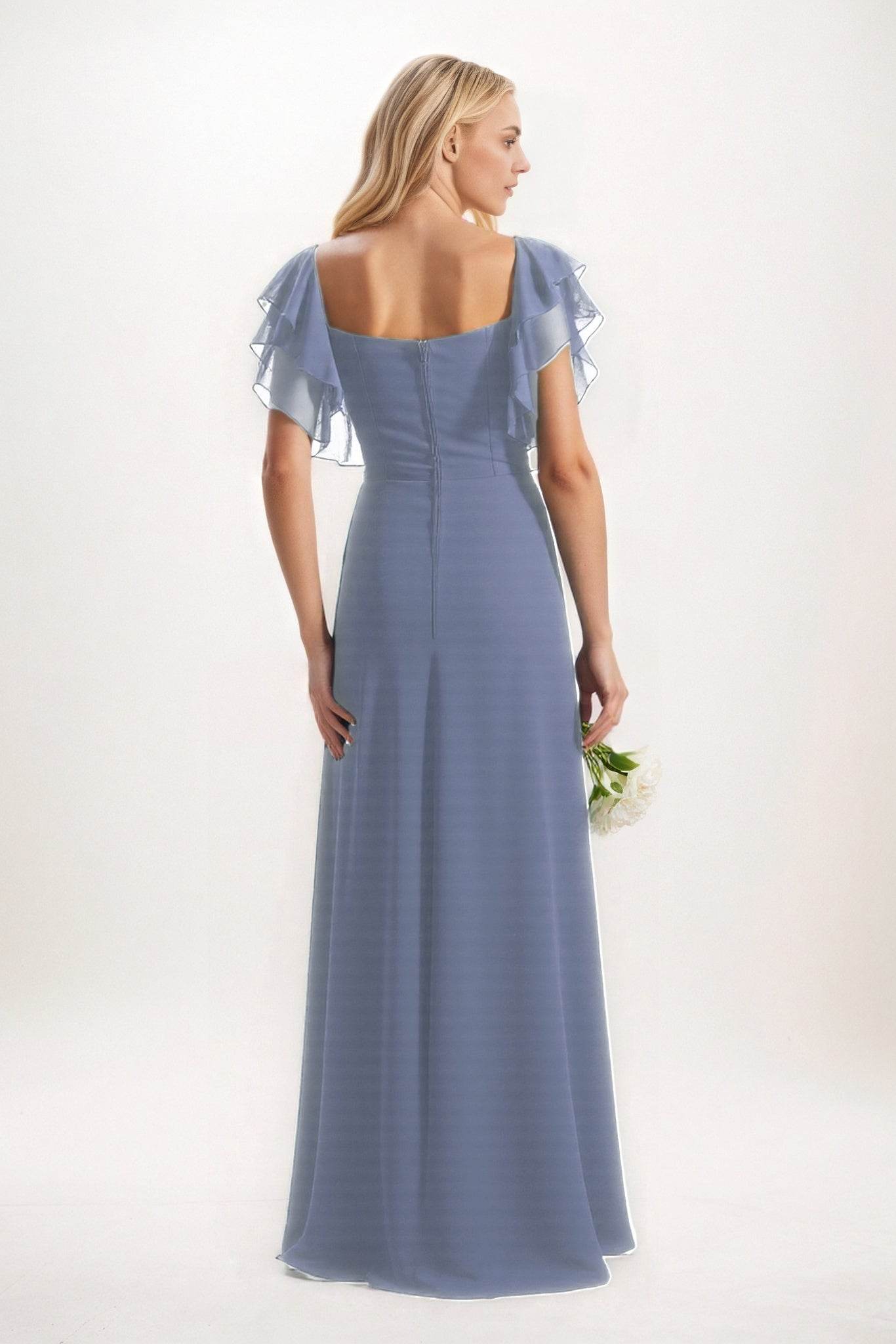 A-Line Maxi Chiffon Bridesmaid Dress CB0856 - COCOMELODY
