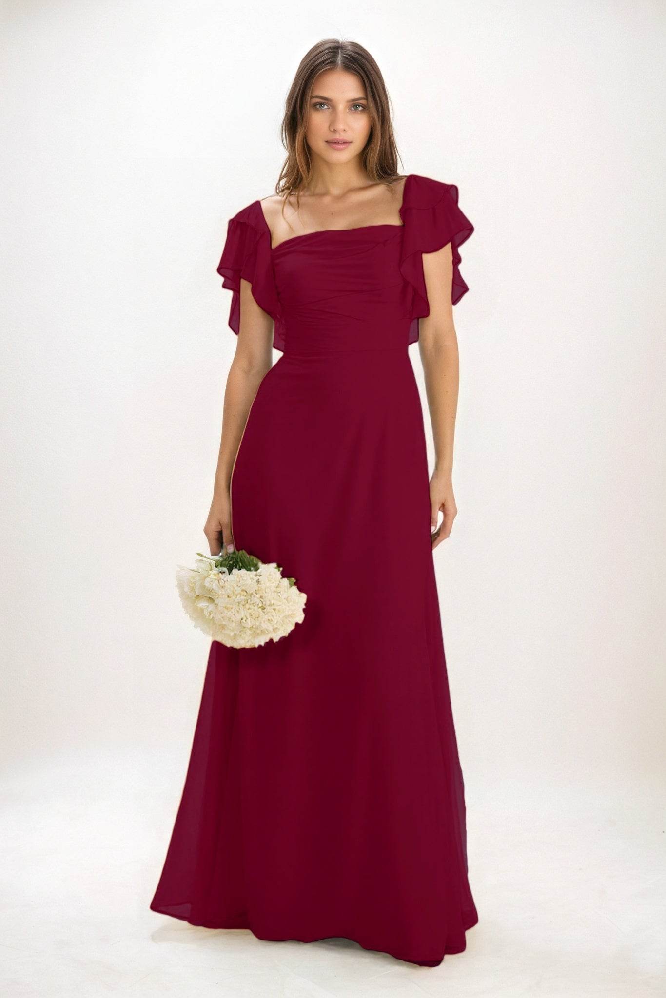 A-Line Maxi Chiffon Bridesmaid Dress CB0856 - COCOMELODY