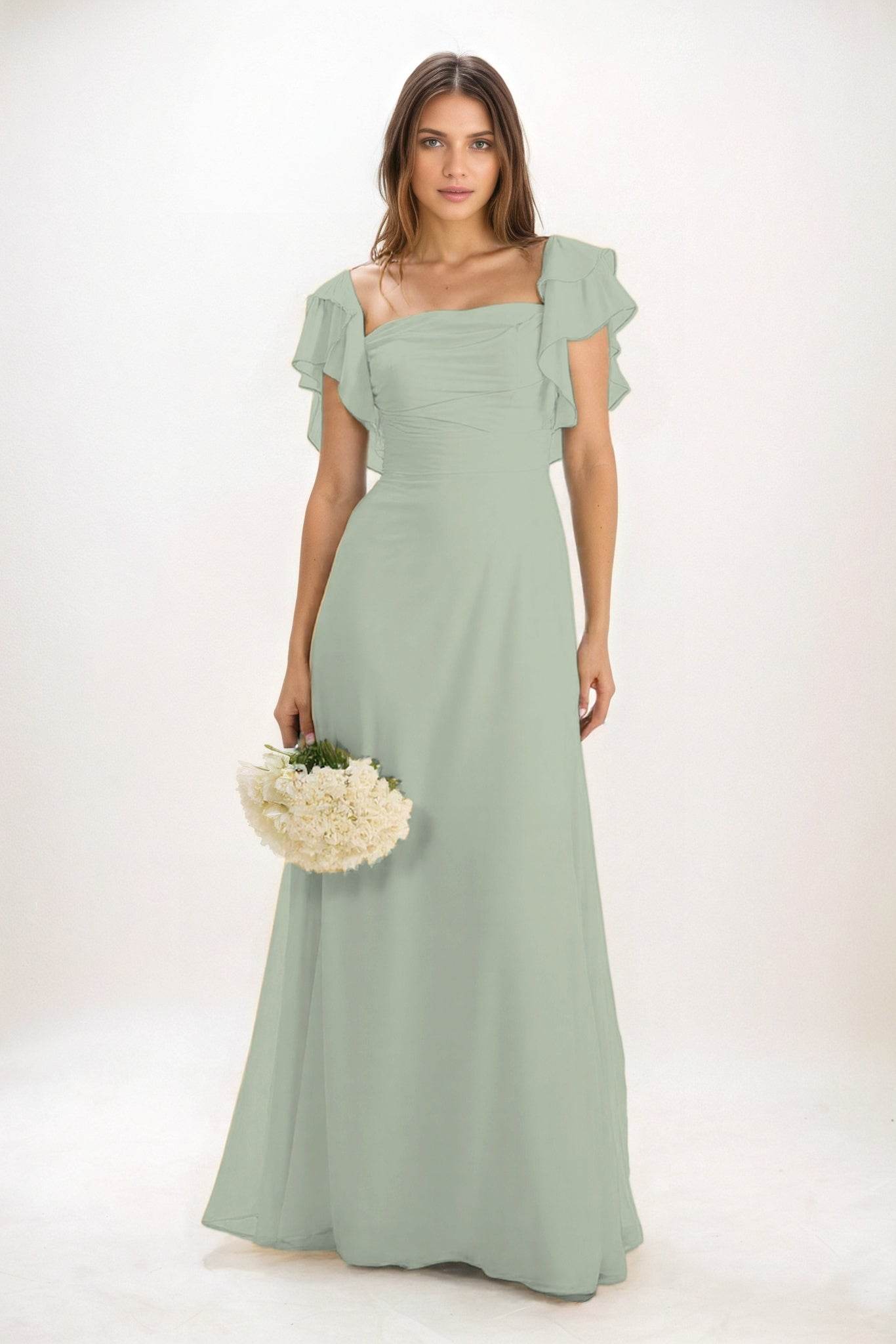 A-Line Maxi Chiffon Bridesmaid Dress CB0856 - COCOMELODY