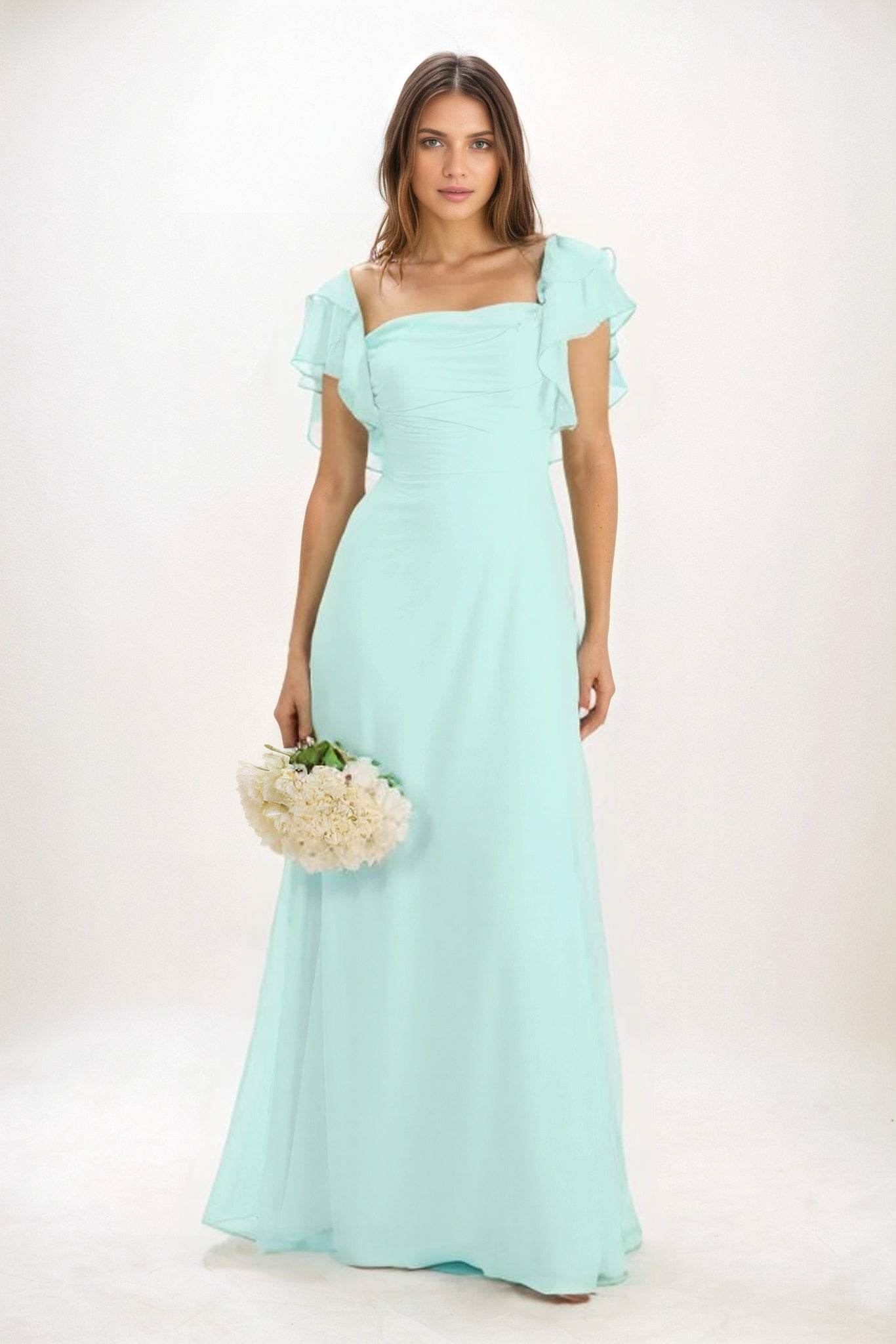 A-Line Maxi Chiffon Bridesmaid Dress CB0856 - COCOMELODY