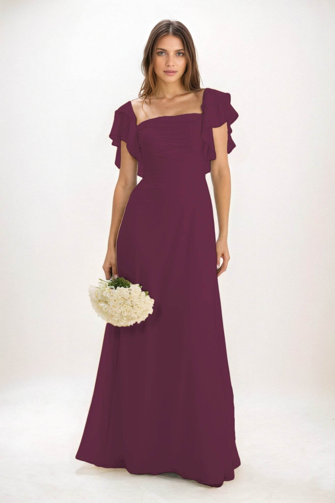 A-Line Maxi Chiffon Bridesmaid Dress CB0856 - COCOMELODY