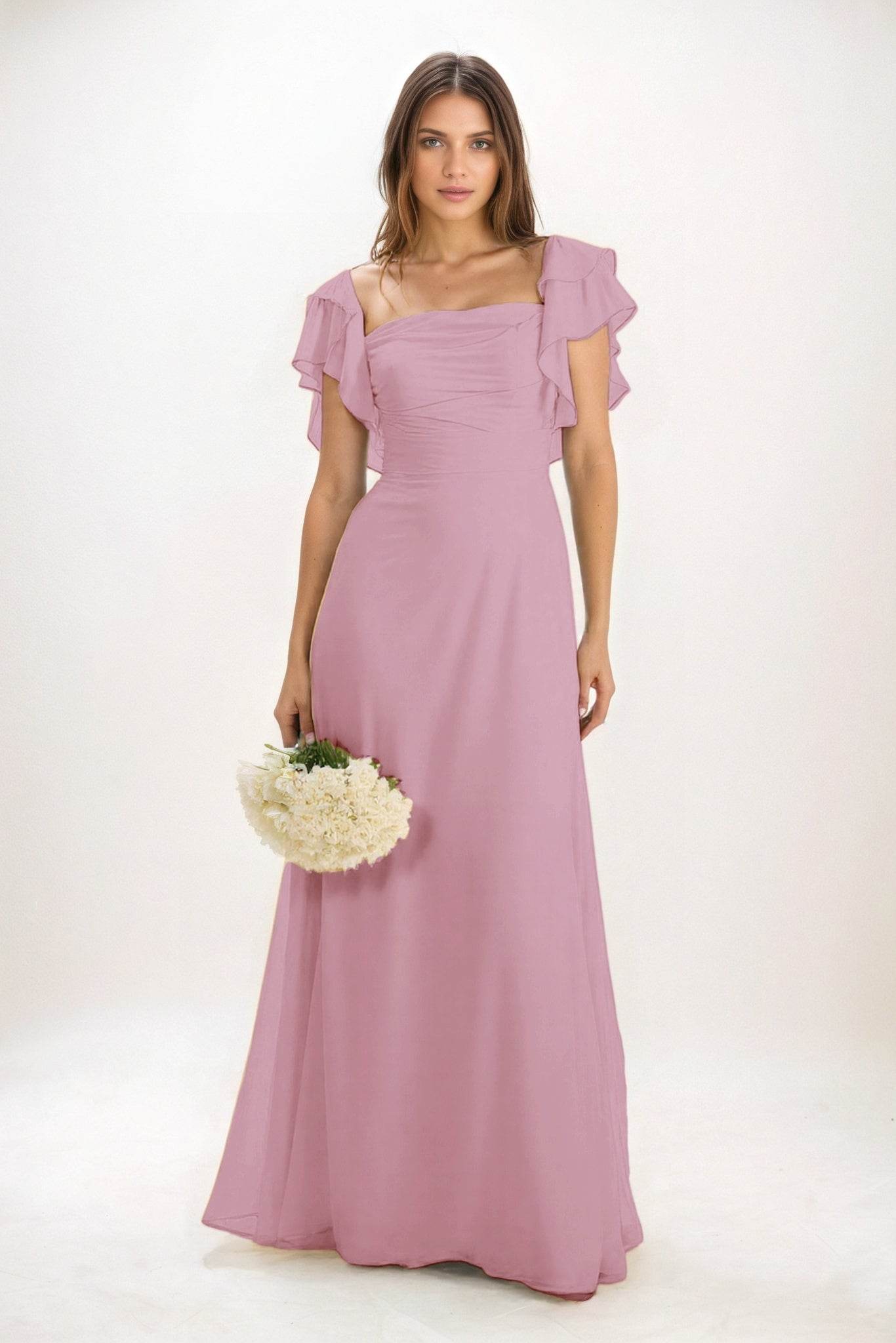 A-Line Maxi Chiffon Bridesmaid Dress CB0856 - COCOMELODY