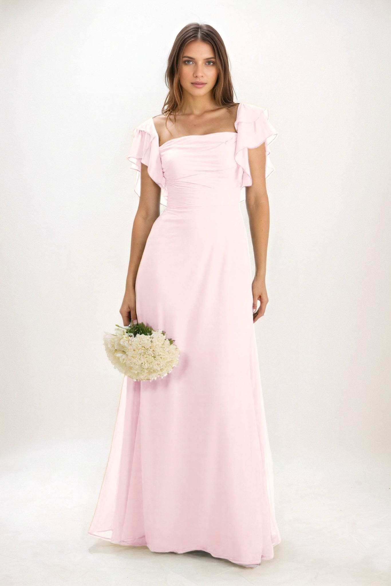 A-Line Maxi Chiffon Bridesmaid Dress CB0856 - COCOMELODY