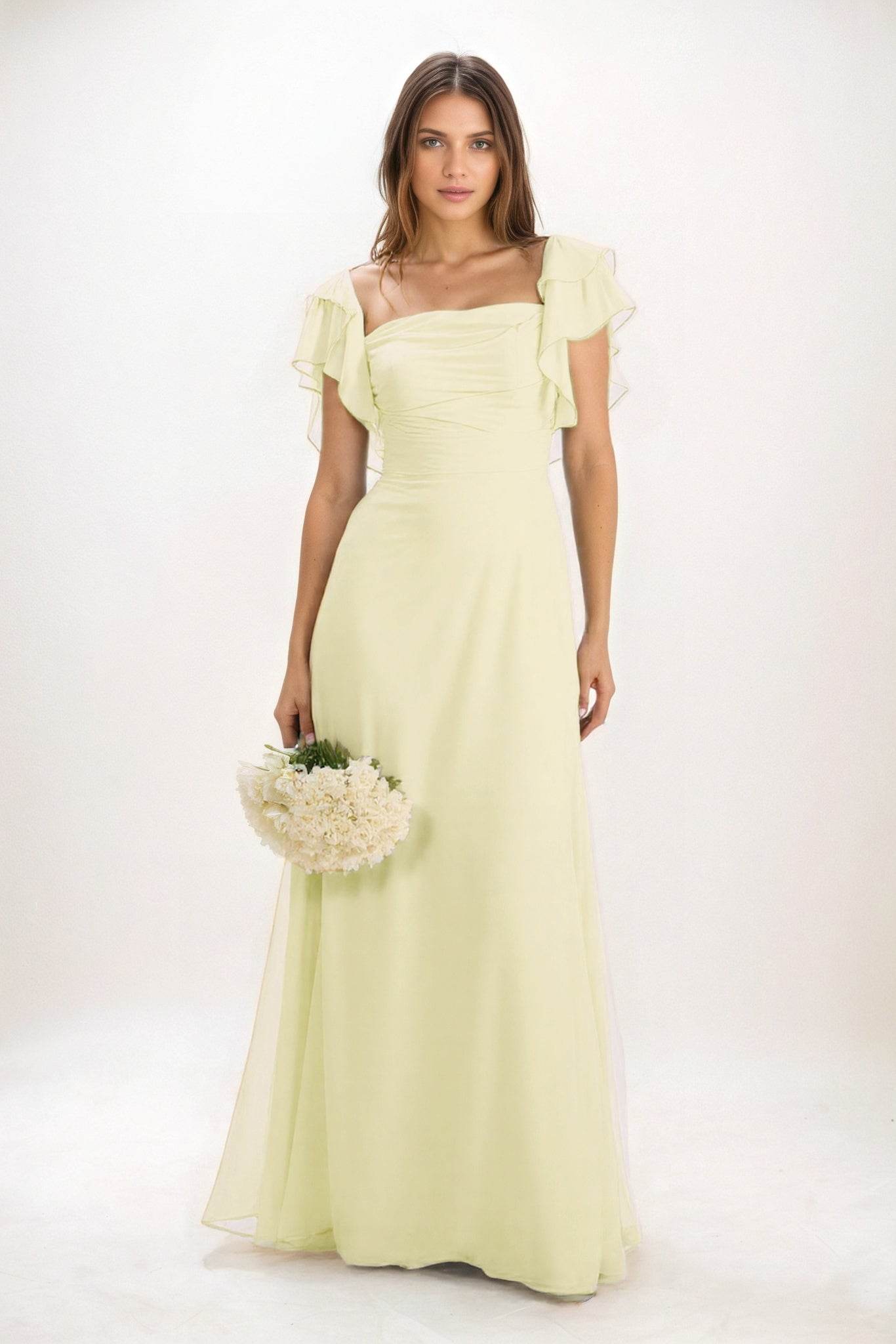 A-Line Maxi Chiffon Bridesmaid Dress CB0856 - COCOMELODY