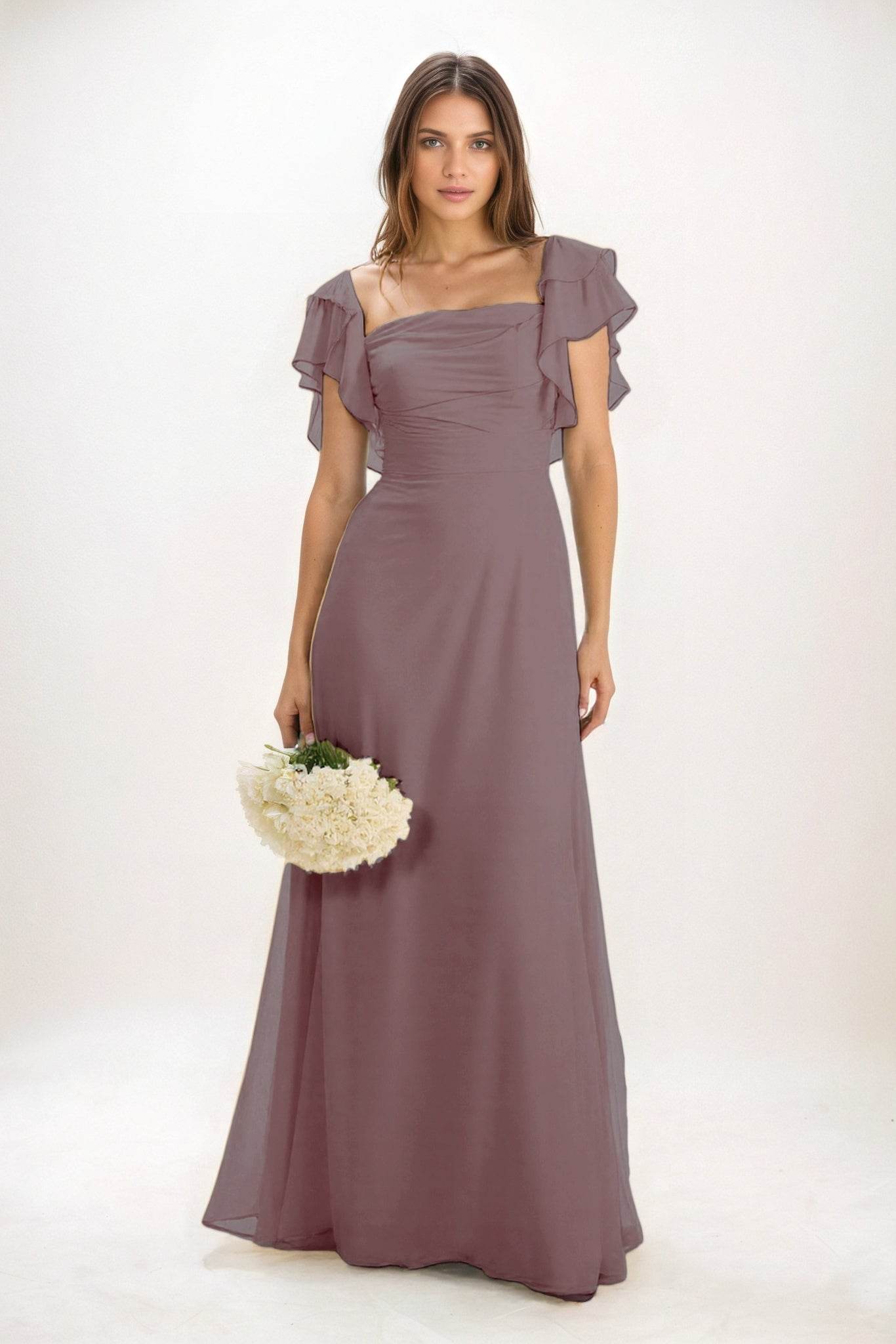 A-Line Maxi Chiffon Bridesmaid Dress CB0856 - COCOMELODY